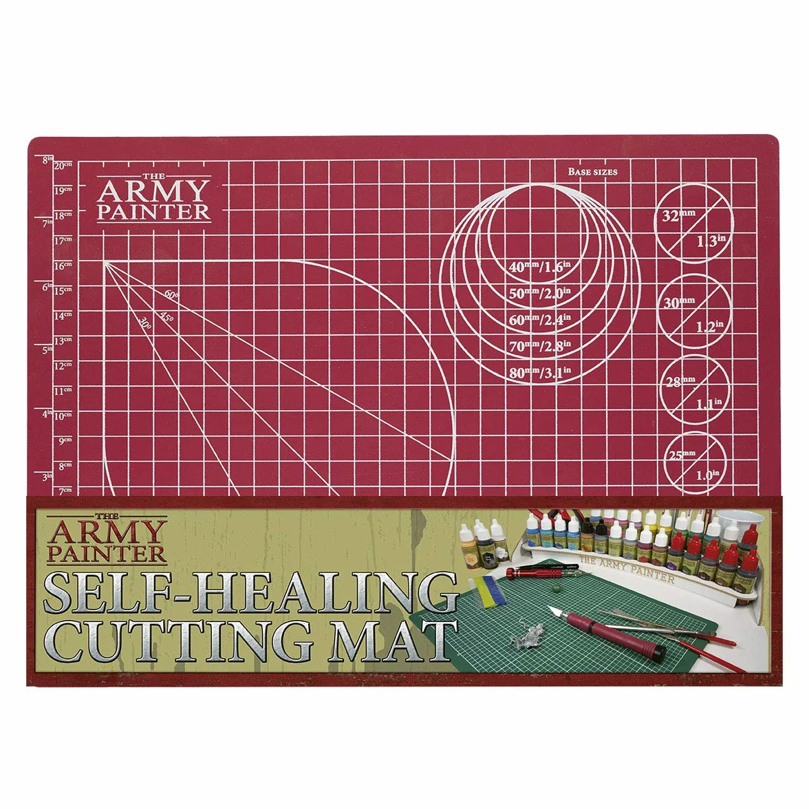The Army Painter | Tappetino da Taglio Autorigenerante | PVC Antiscivolo Doppio Lato | Tavola con 3 Strati | Griglia per Taglio di Precisione | Modellismo