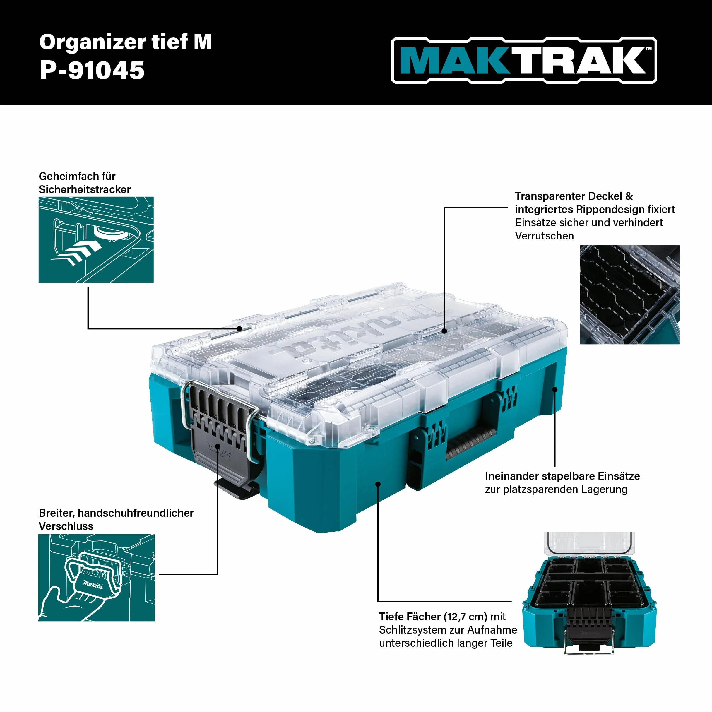Makita P-91045 MAKTRAK Organizer Deep Medium