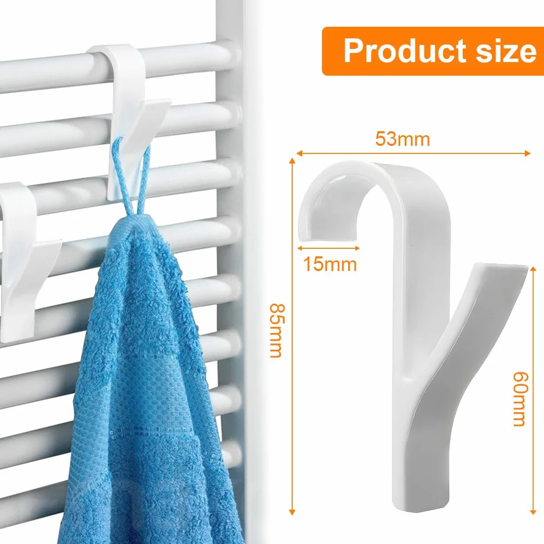 Ganci per termosifoni bianchi rotondi 10 pezzi multiuso per bagno