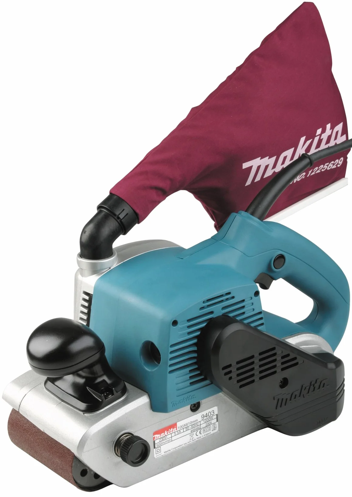 Makita 1200 9403-Levigatrice a Nastro 100x610 mm 1200W 500 m/min 5.7 kg, 1200 W, 120 V