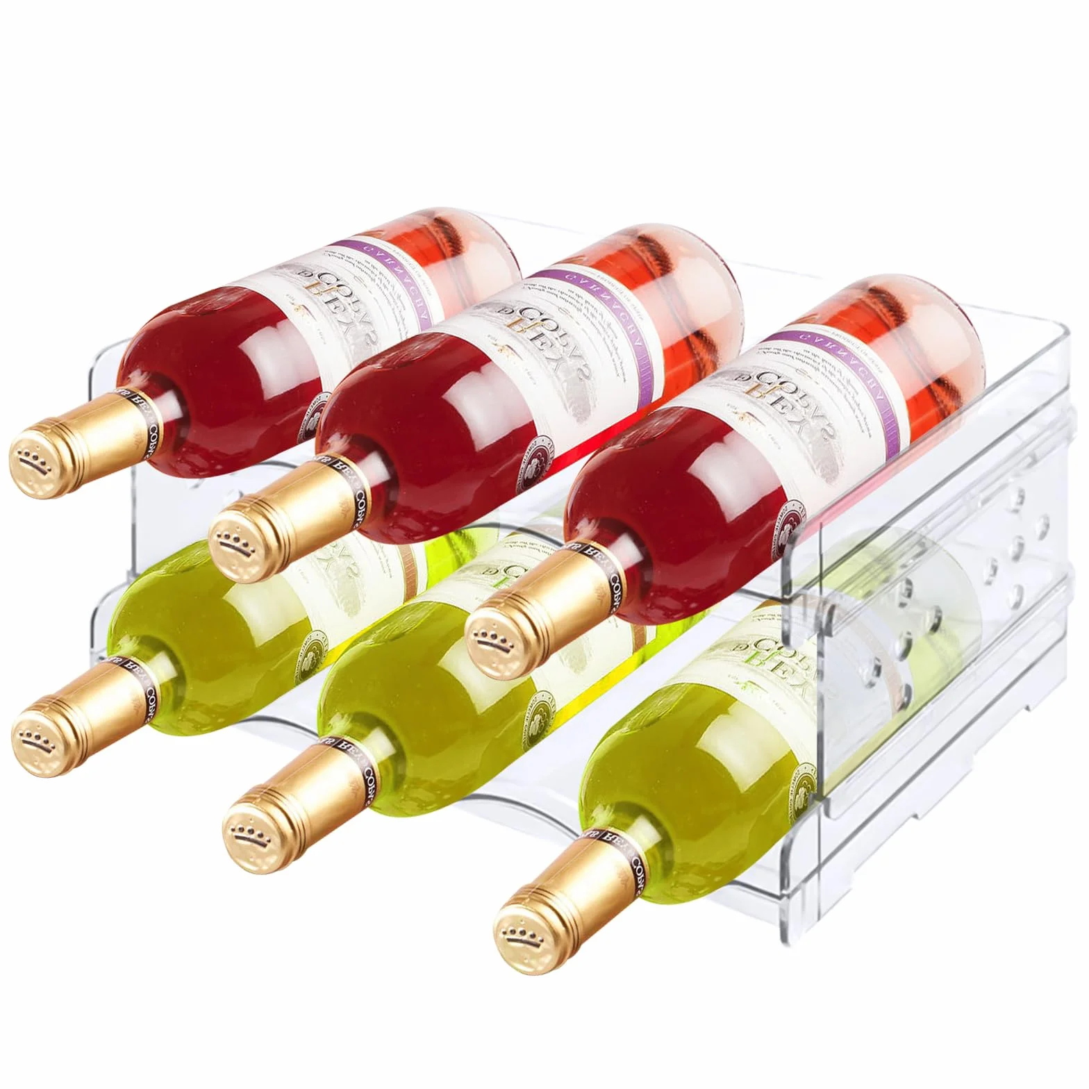 MXTIMWAN Portabottiglie Vino Impilabile per 6 Bottiglie, Scaffale per Cucina