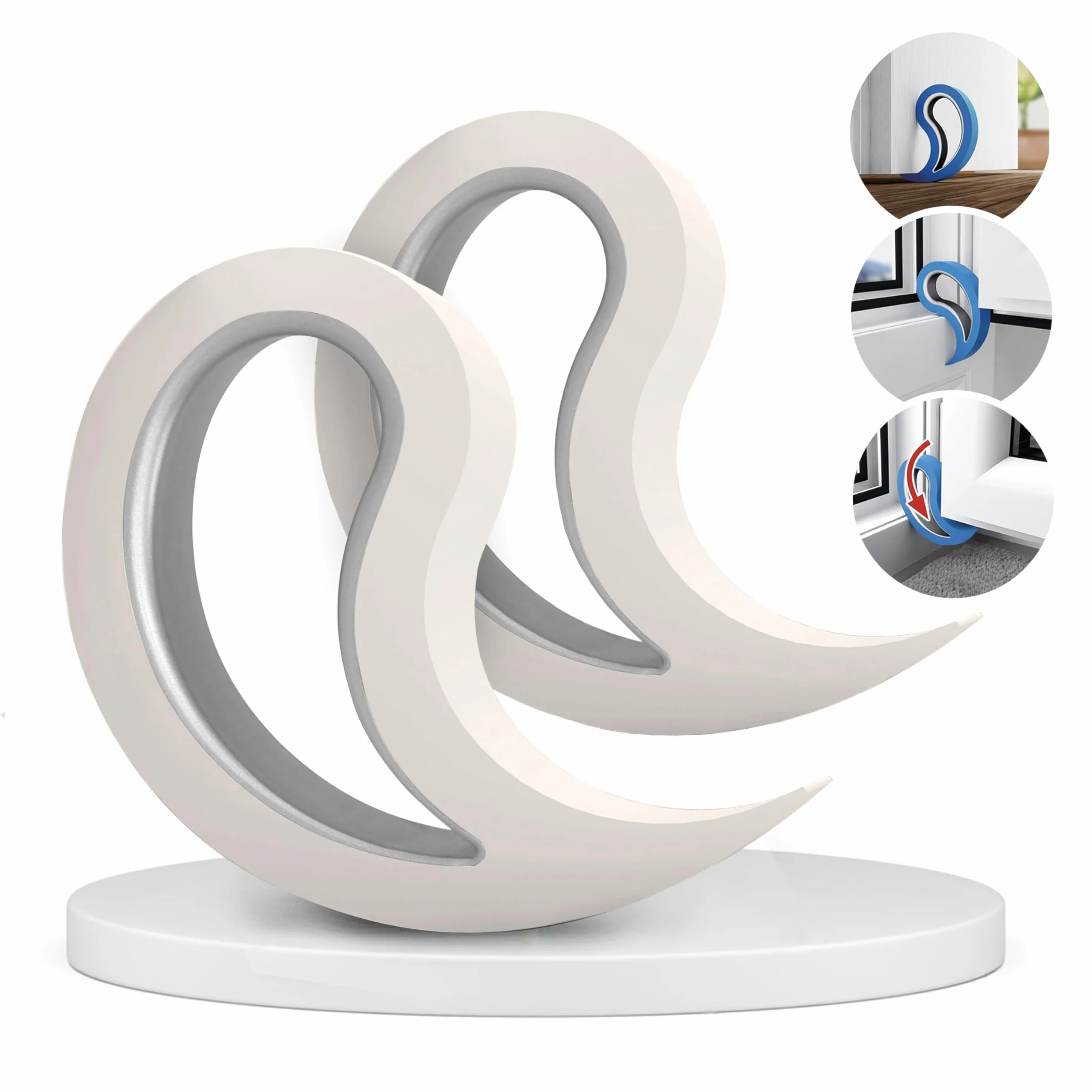 Stoppy, Stoppi, Fermafinestre, Fermafinestra, Fermaporte, Fermaporta, set di 2 (disponibile in 14 colori) (Bianco)