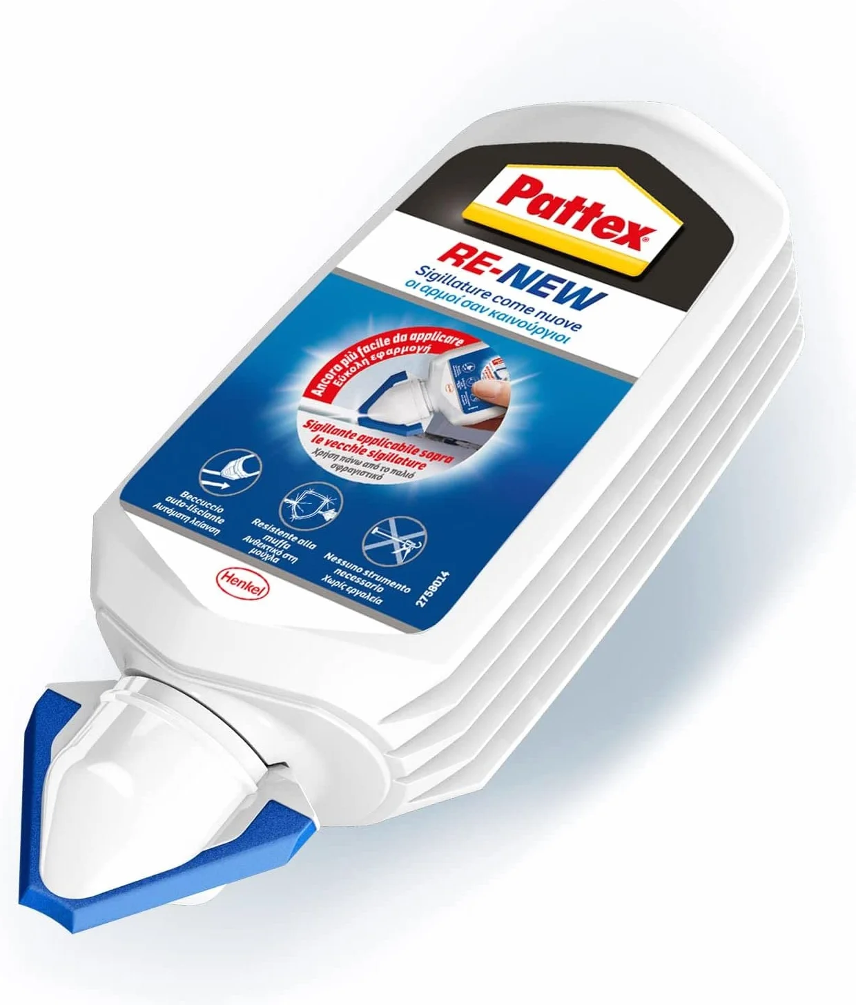 Pattex RE-NEW Bianco, Sigillante bagno e cucina per rinnovo fughe, Silicone sigillante bianco per rinnovare le fughe ed eliminare la muffa, applicazione facile, 1x80ml