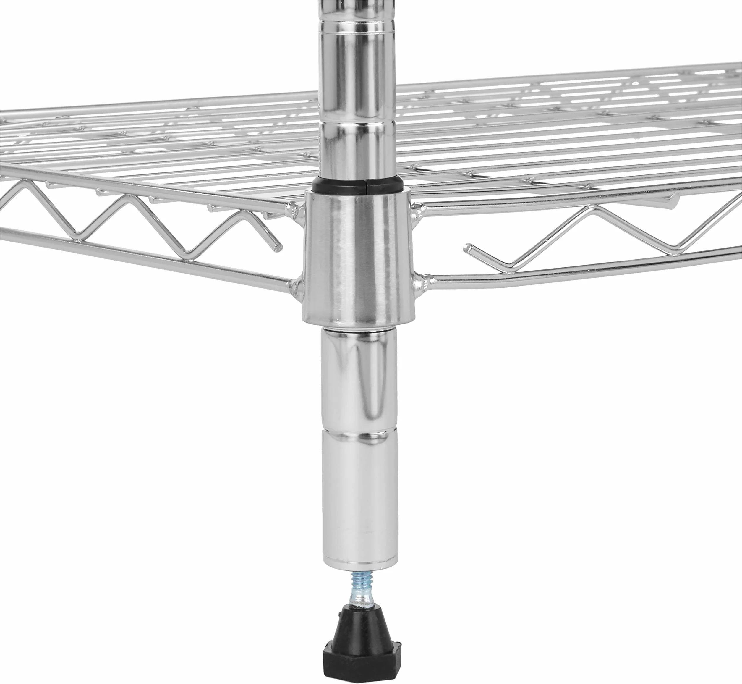 Amazon Basics Scaffaliera a 3 ripiani stretti, altezza dei ripianie piedini di livellamento regolabili, peso massimo 340 kg, Cromo, 34 x 58.9 x 76.2 cm (D x W x H)
