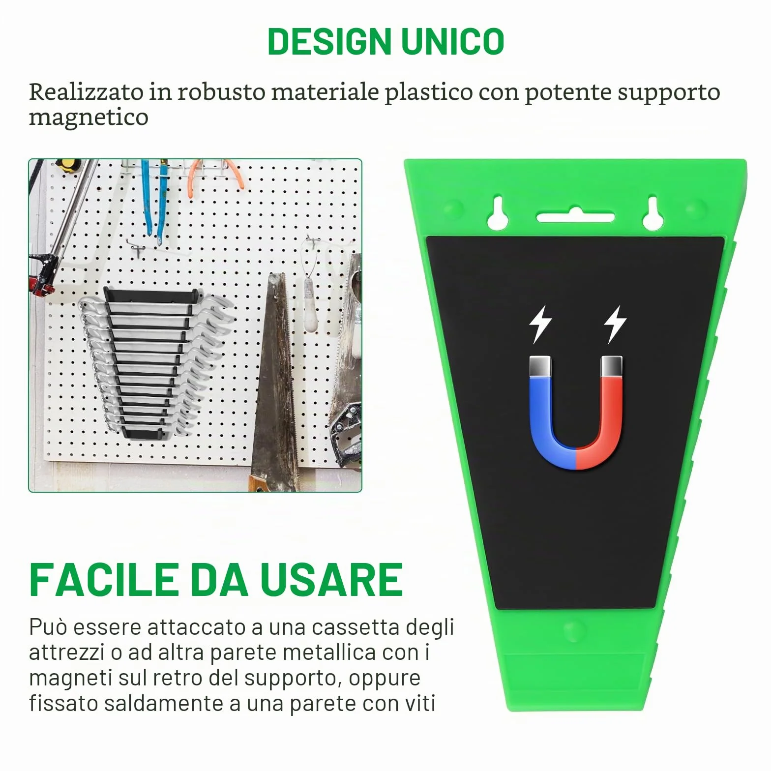 2 Pezzi Organizer Magnetico per Chiavi Inglesi, Porta Chiavi Inglesi, Supporti per Chiavi Premium a 12 Slot, Confezioni Organizzatore di Chiavi Magnetiche SAE (1/4-1/16") e Metrici (6-24 mm)