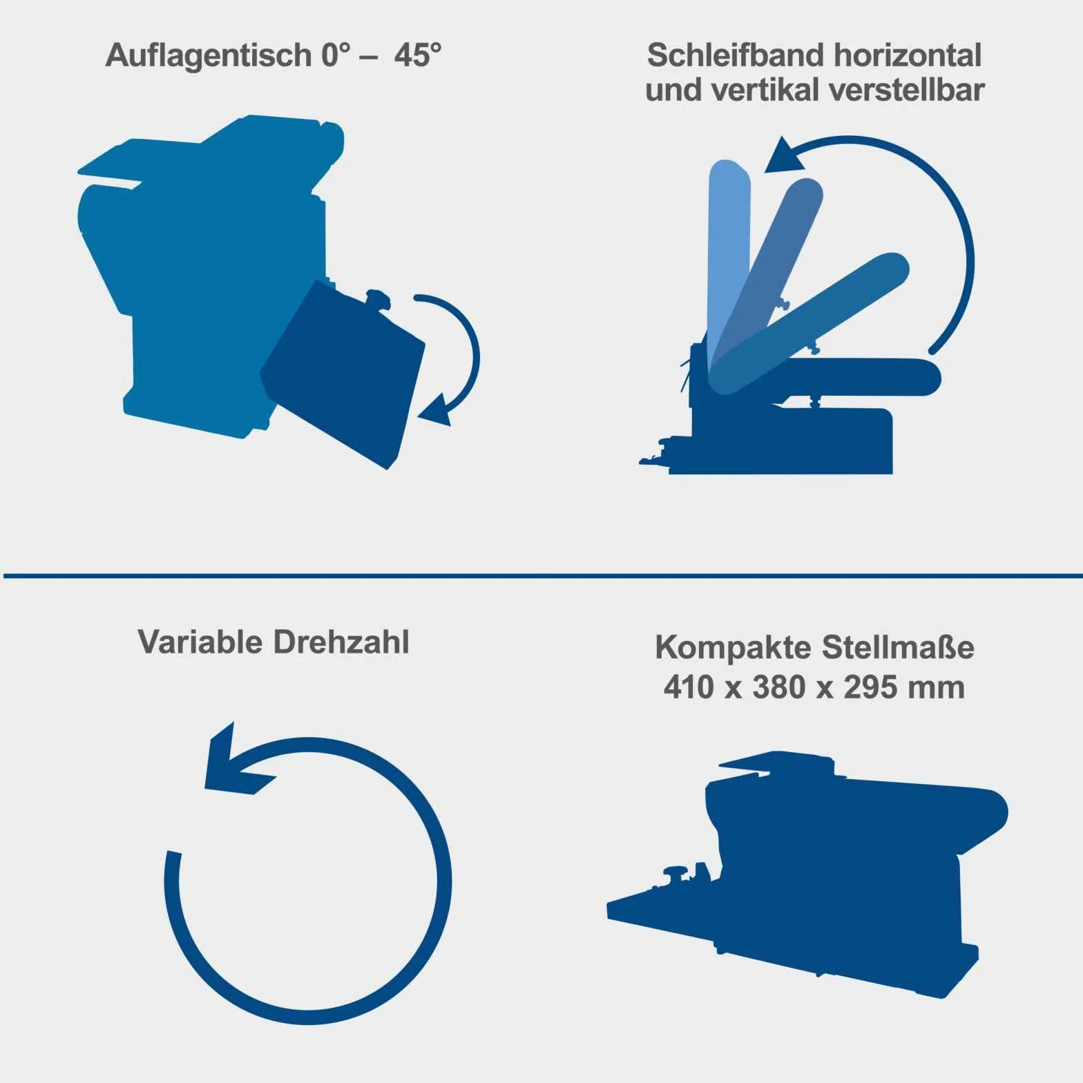 Scheppach BTS900Vario - Levigatrice a nastro e piatti con velocità vario, 400 W, piatto abrasivo 150 mm, regolazione continua della velocità | arresto trasversale | tavolo 0° – 45° | con carta vetrata