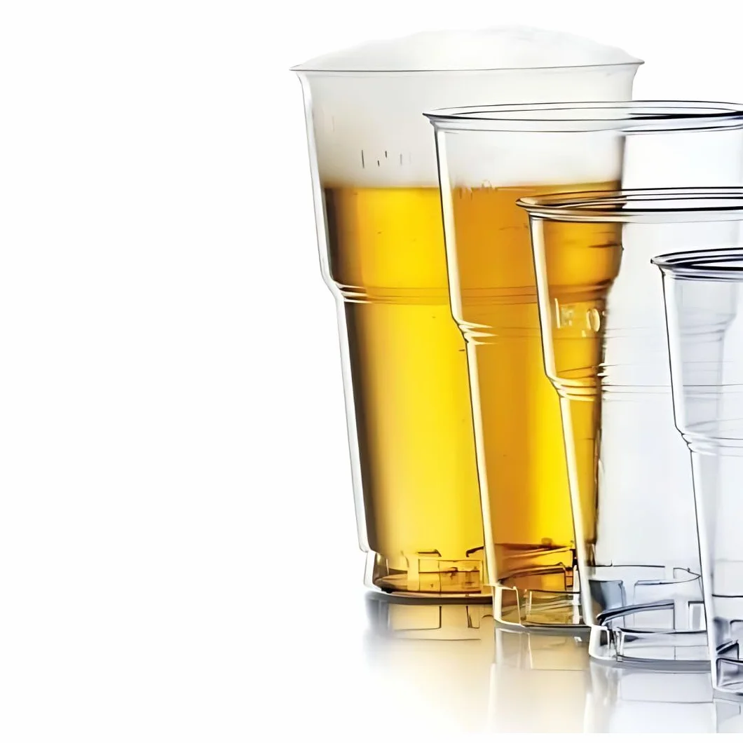Bicchieri in Plastica Kristal 400 ml - Set da 500, Riutilizzabili, Trasparenti, Ideali per Birra e Feste