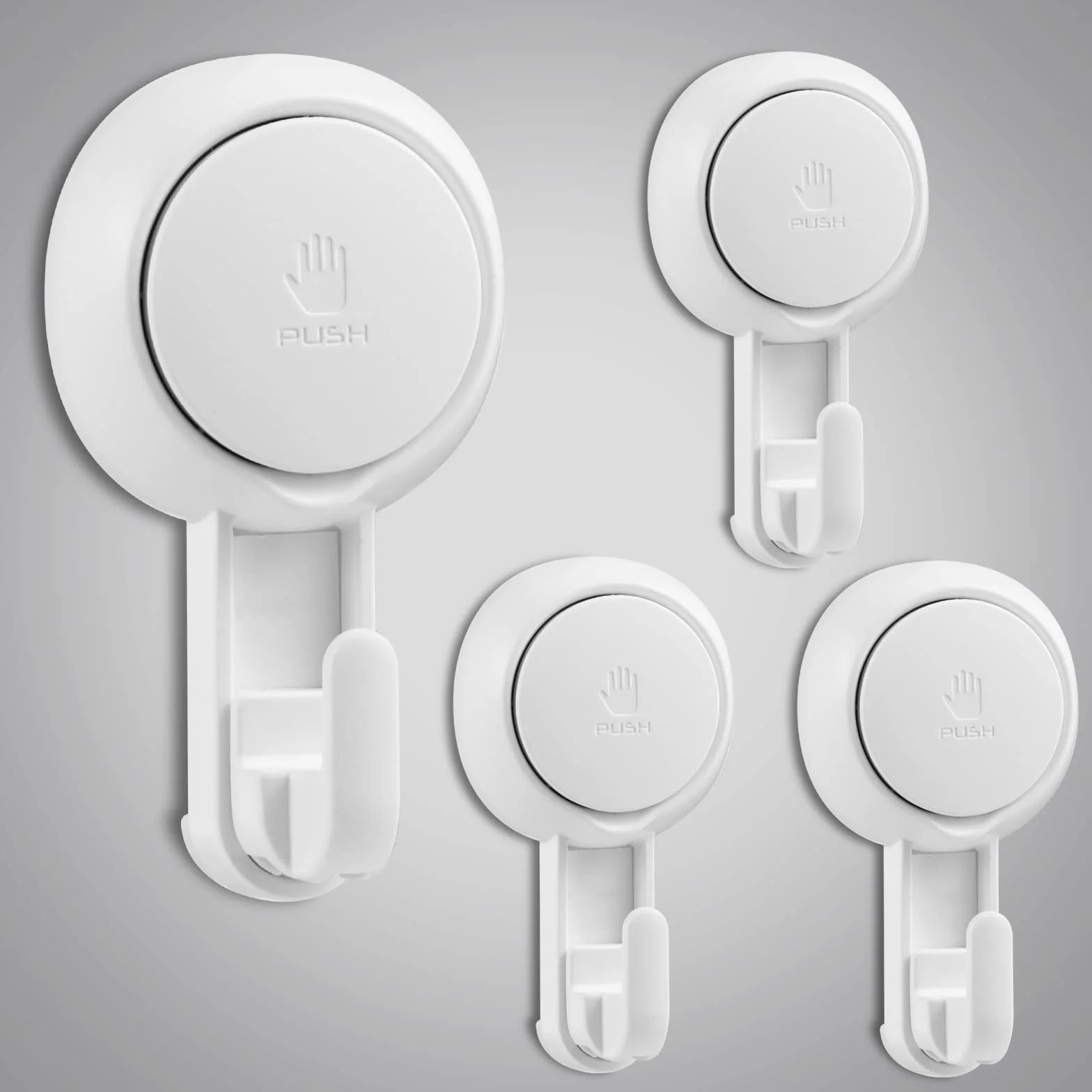 ilikable 4 Pezzi Ganci Ventosa Bagno Super Portante 5KG Senza Foratura Ganci a Ventosa per Asciugamani Appendini Bagno Impermeabile e Resistente al Grasso Parete per Doccia Cucina