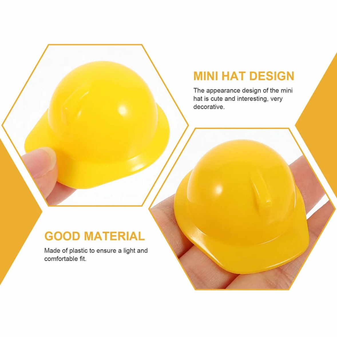 Toddmomy Mini Caschi di Sicurezza Caschetto Protettivo Decorativo in Plastica Gialli 30 Pezzi per Animali e Bambole per Decorazioni Feste a Tema Costruzione