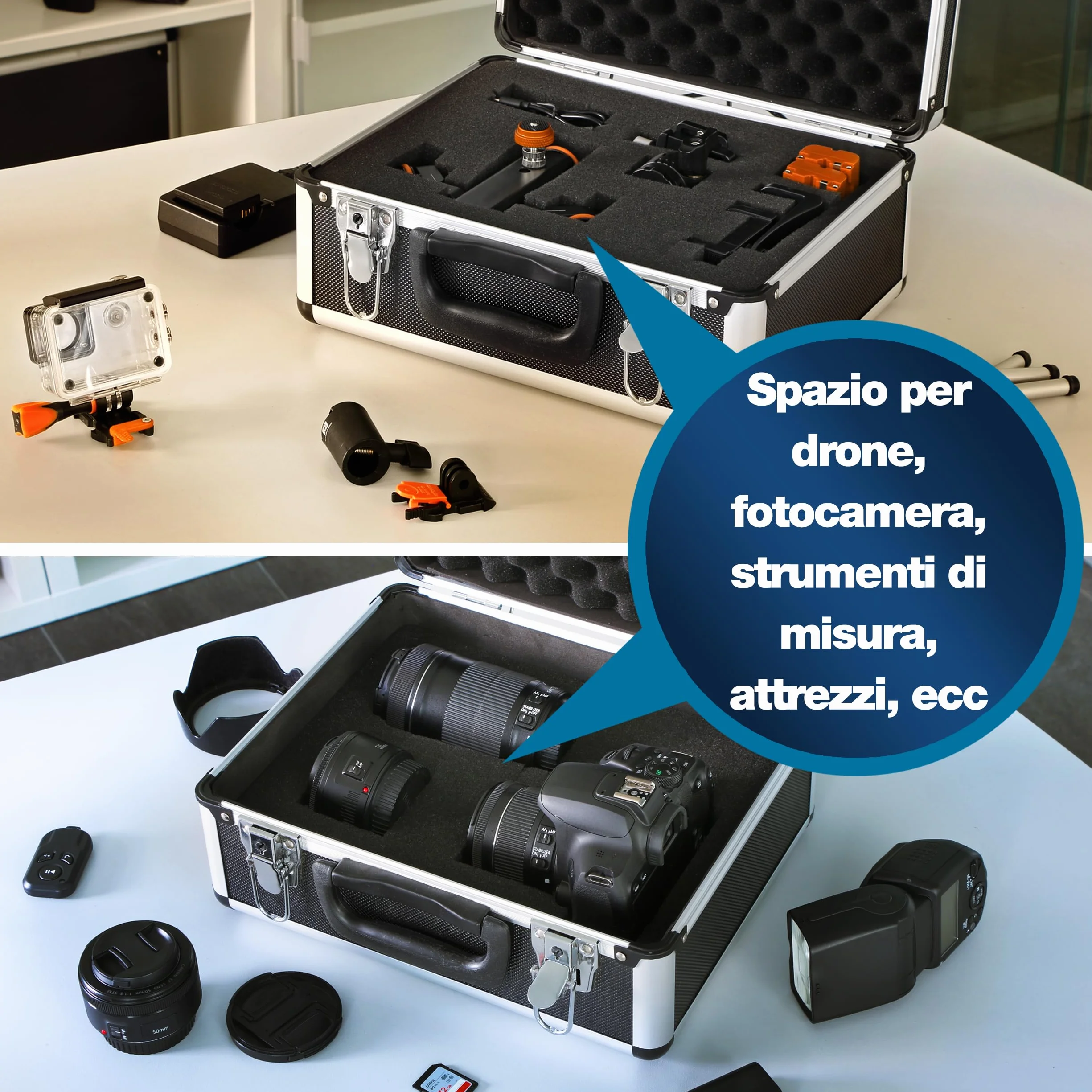 Peaktech Custodia Universale per Strumenti di Misura, Alluminio Resistente, 20 kg, 320x250x150 mm, Nero