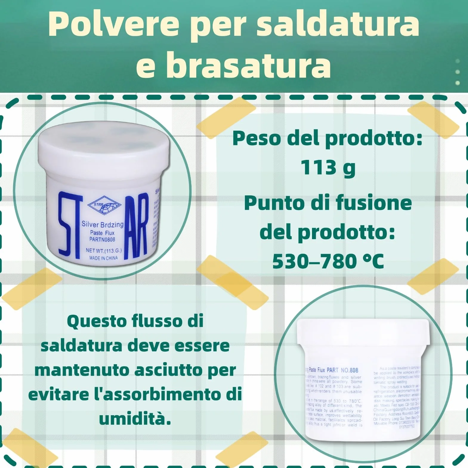 Polvere per la Lavorazione di Gioielli per Saldatura in Polvere per Brasatura Oro Argento