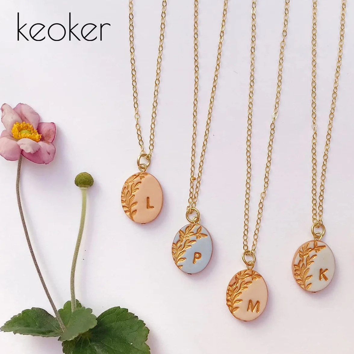 Keoker Timbri a forma di lettera per argilla, timbro in ceramica con doppio piccolo alfabeto utilizzati anche come stampini per biscotti