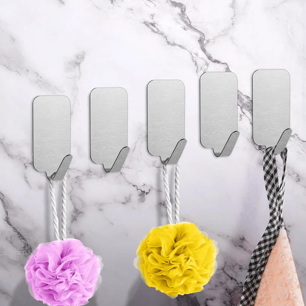 Flintronic Ganci Autoadesivi in Acciaio Inossidabile 14 PCS per Impieghi Pesanti, Impermeabili Senza Chiodi