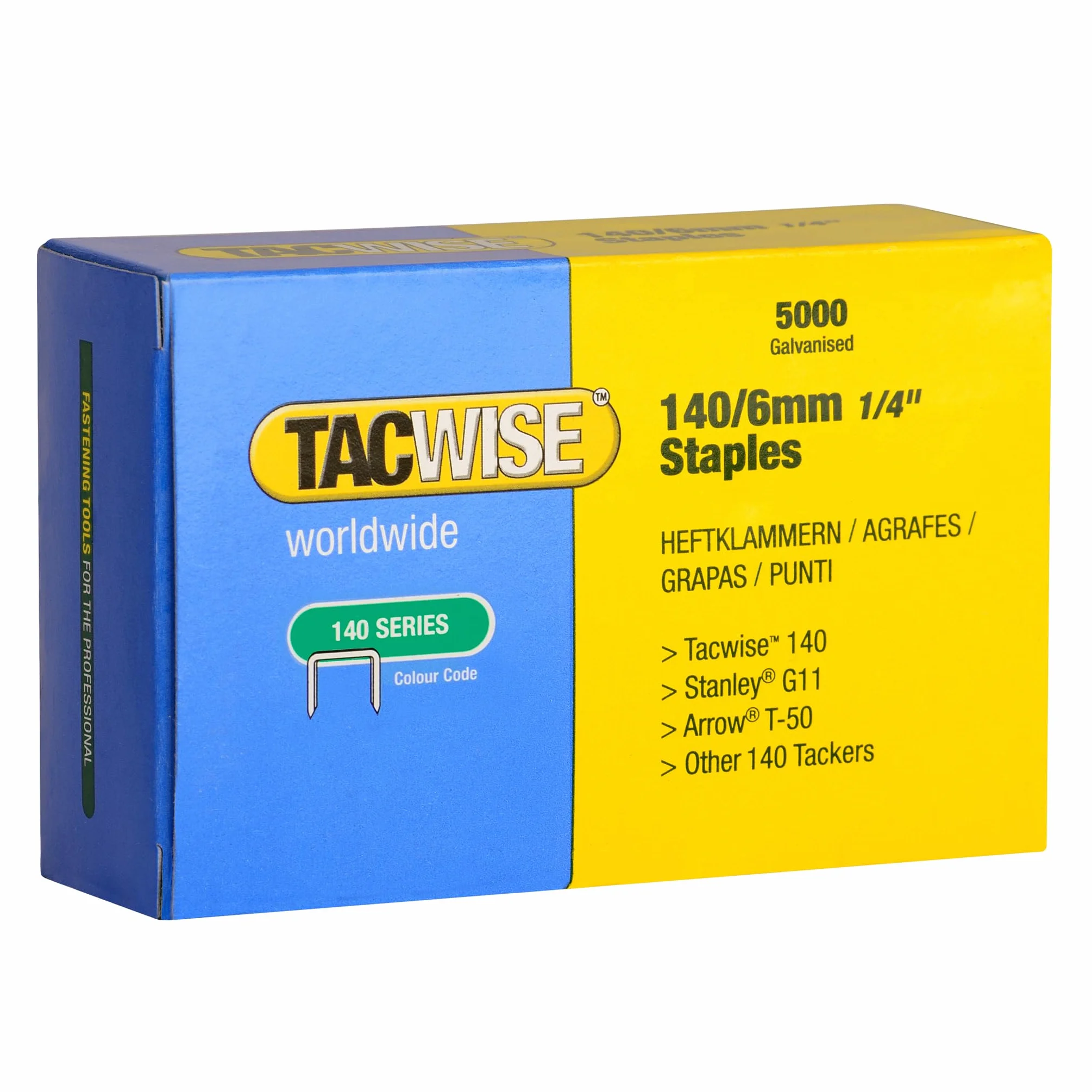 Tacwise 0340 Punti Galvanizzati Professionali Tipo 140/6mm, Confezione da 5000