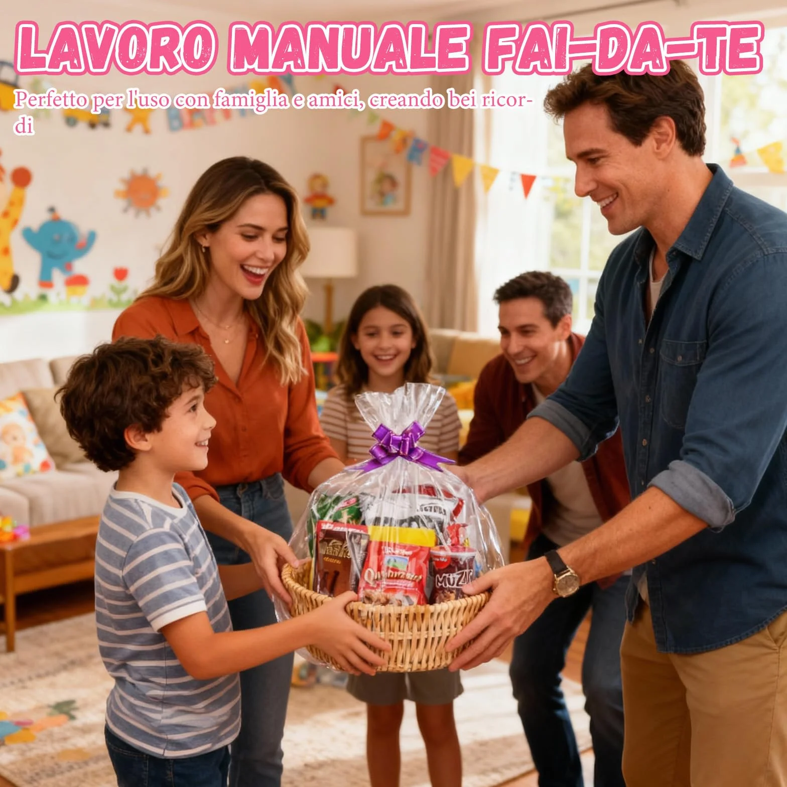 5 Pezzi Fogli Cellophane Trasparente Per Confezioni, 5 Fiocchi, 75×100 cm Cellophane, Carta Cesti Trasparente,per Cesti Regalo,per Regali, Cesti Regalo, Fiori, Artigianato, Dolcetti, Matrimoni