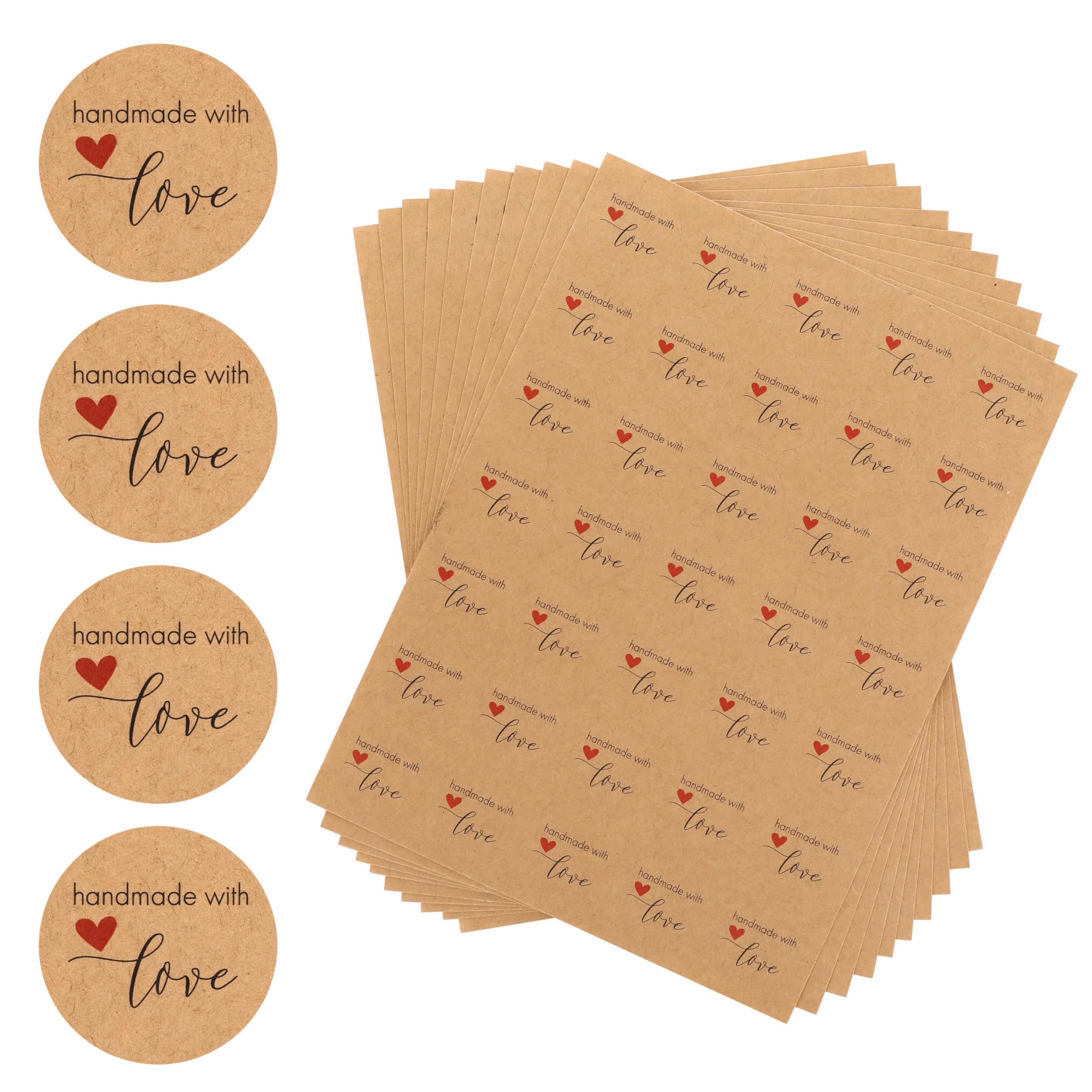 Nordstern Adesivi fatti a mano con amore, confezione da 525, etichette autoadesive per matrimoni, vasetti di marmellata ed etichette regalo