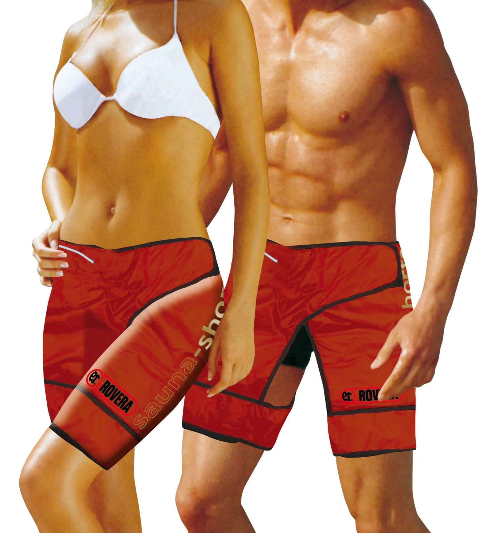 Rovera Sauna Shorts Pantaloncini Effetto Sauna Elettrici, rosso
