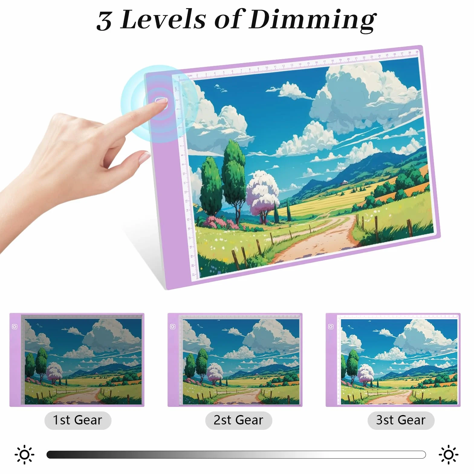 Damcyer LED Tavoletta Luminosa A4, Lavagna Luminosa per Disegnare, Light Board Acrilico con Luminosità Regolabile, Ultrasottile Lavagna Luminosa per Pittura Diamante, Animazione, Progettazione, Viola