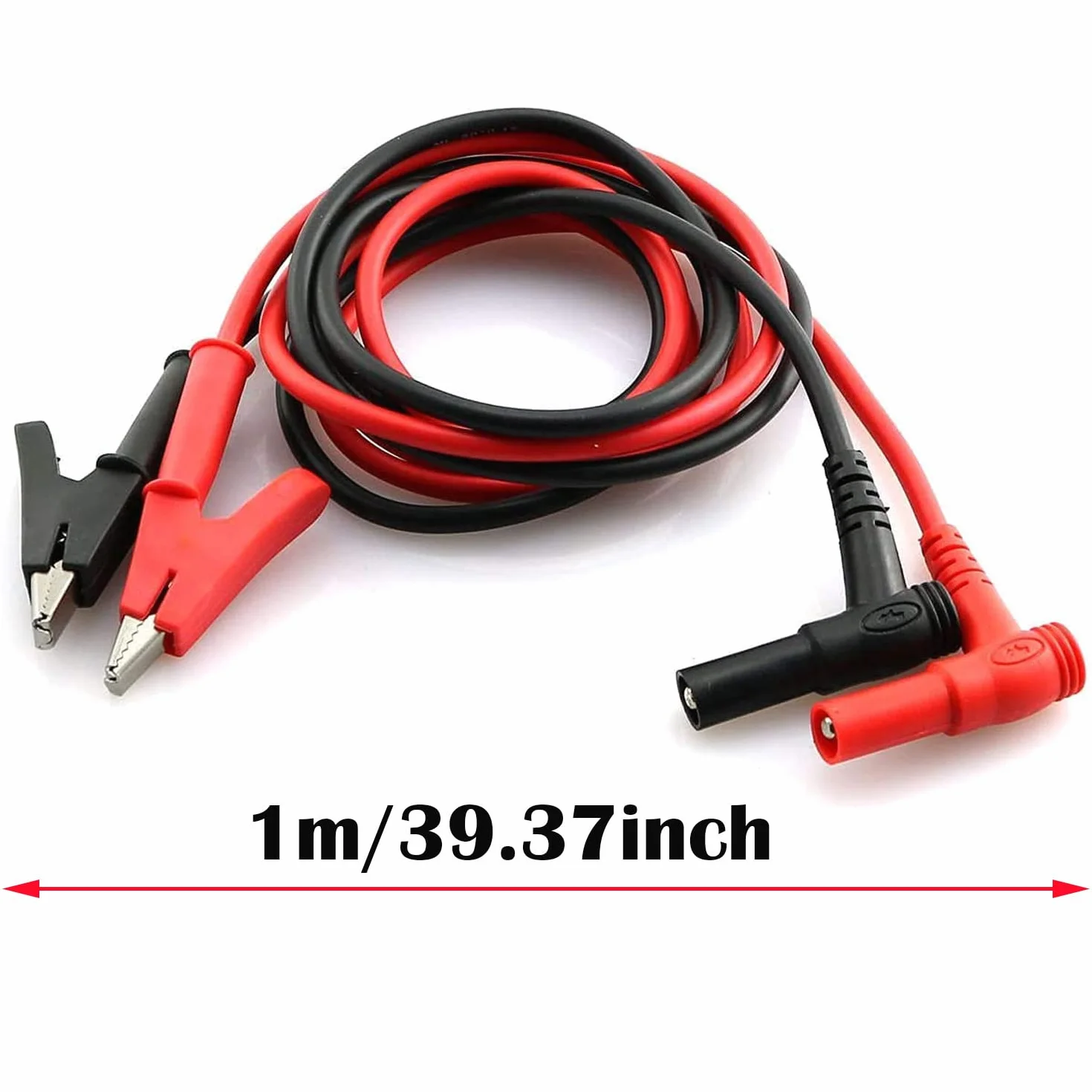 RUNCCI-YUN 4 PCS Puntali Tester per Multimetro,Pinze a Coccodrillo puntali multimetro,Spina a banana per coccodrillo