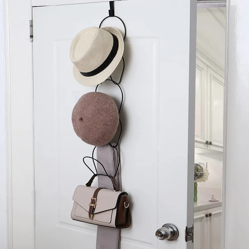 Willoo Ganci Appendi Cappello, Rack per Cappelli, Portacappelli da Muro per Cappelli, Porta Rack per Berretti da Baseball, per Porta, Armadio, Parete, Bagno (Nero)