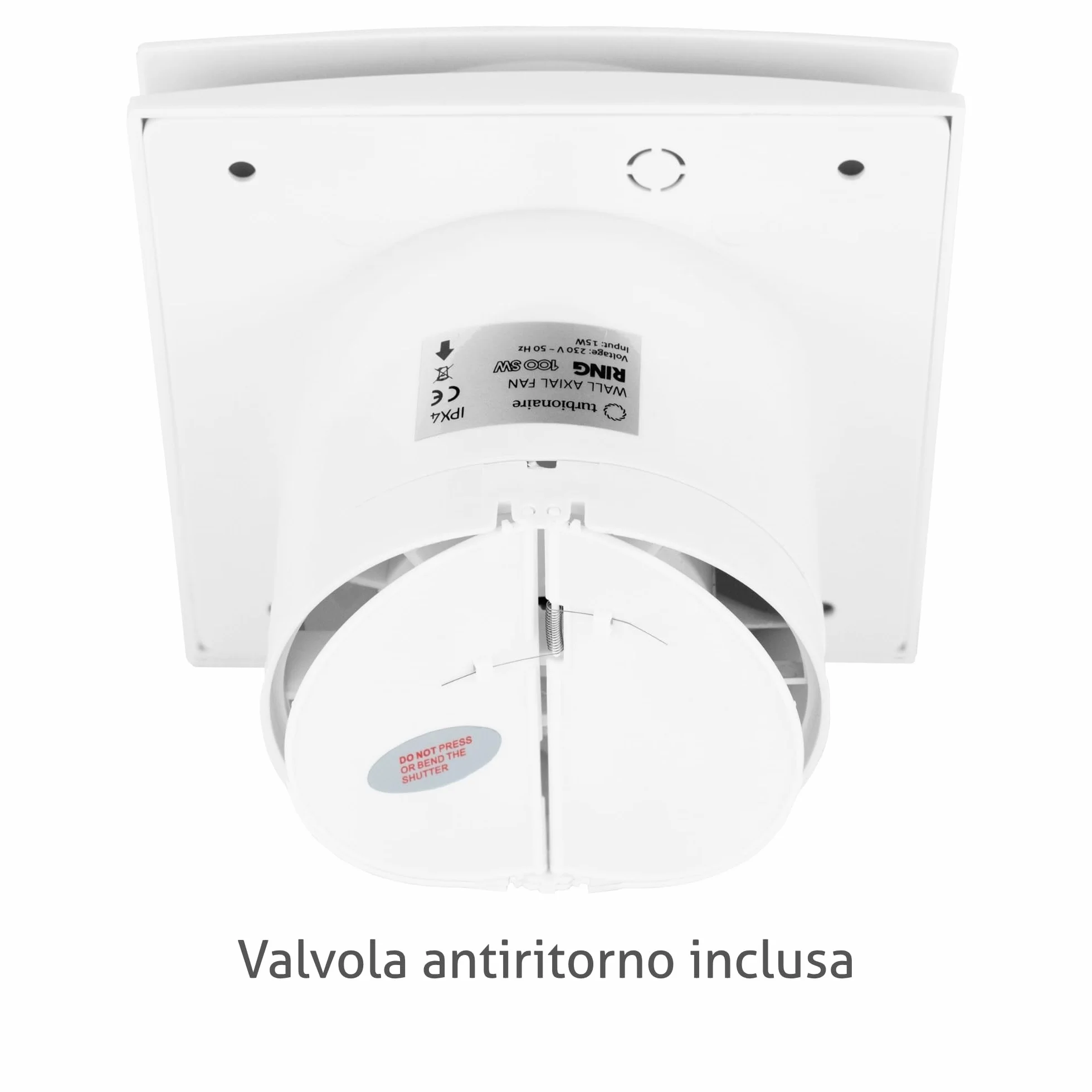 Turbionaire RING 100 SW Aspiratore da bagno 100 mm IPX4 Bianco