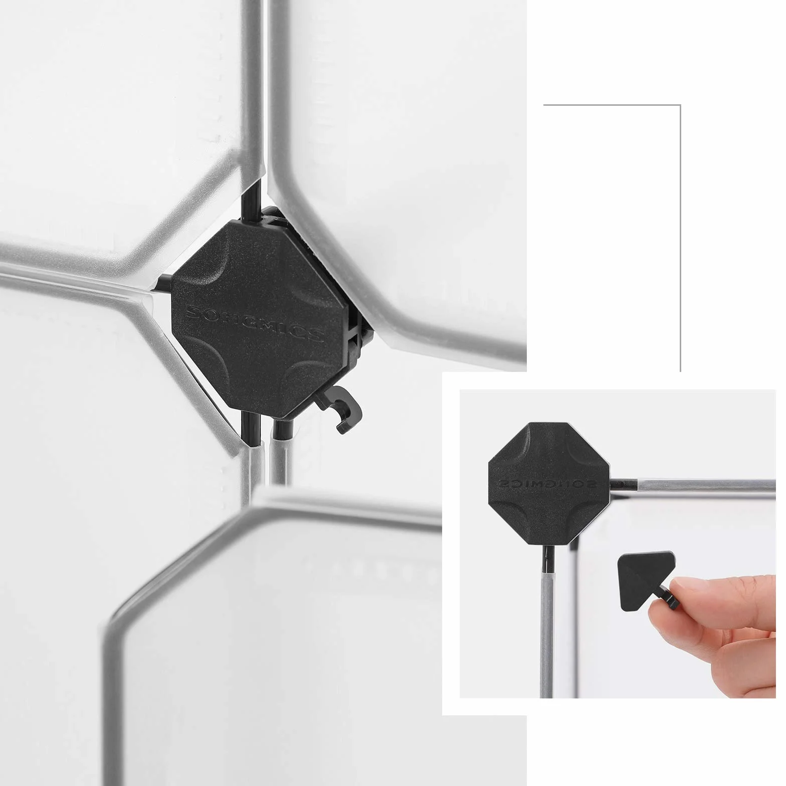 SONGMICS Armadio a 12 Cubi, Portaoggetti Organizzatore, Armadietto Mobiletto con Ante, per Abiti Scarpe Libri, Facile da Assemblare, Bianco LPC342W01