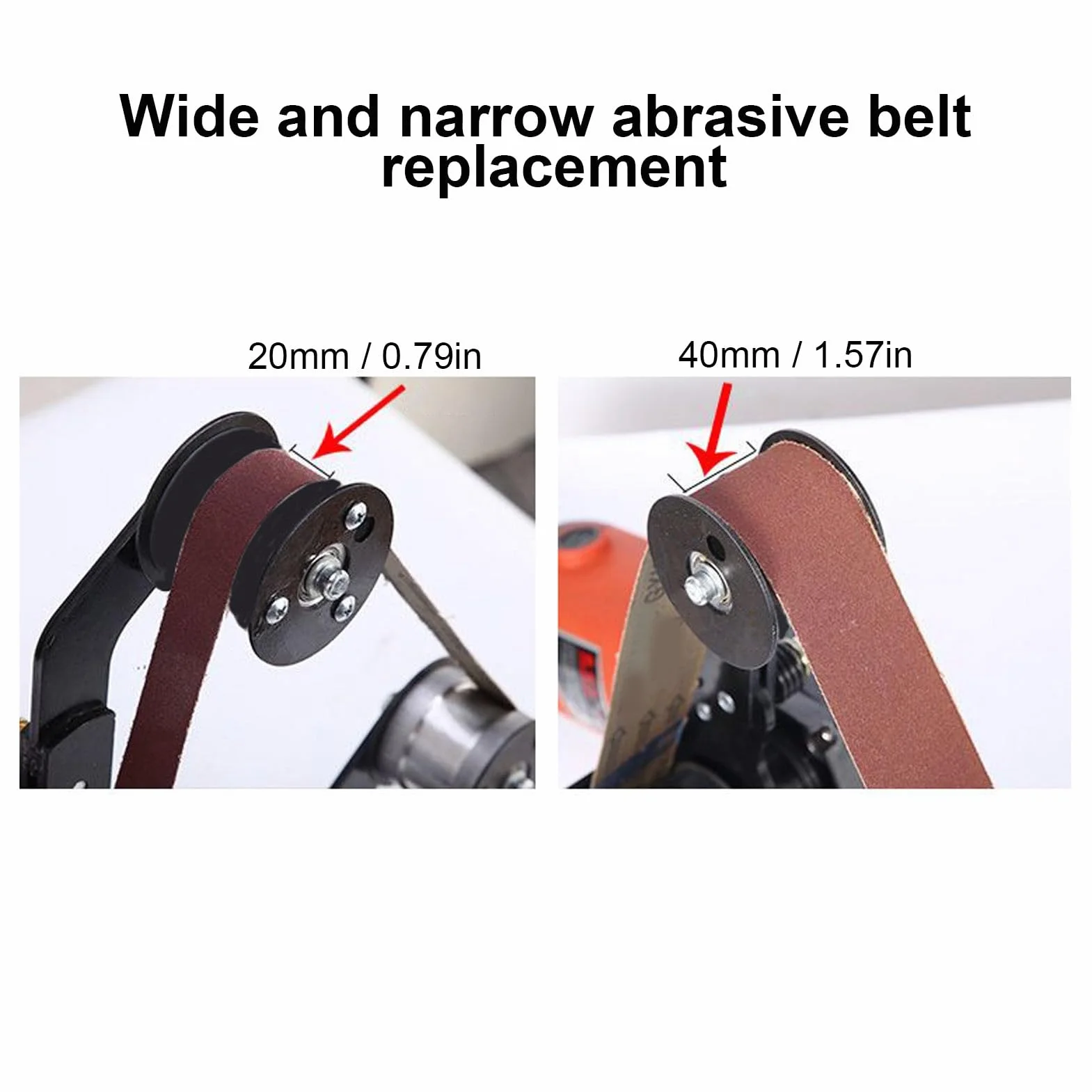 Mini Levigatrice a Nastro per Tubi in Acciaio Inossidabile, Lega di Alluminio, Lucidatura Metallo, Include 5 Nastri Abrasivi