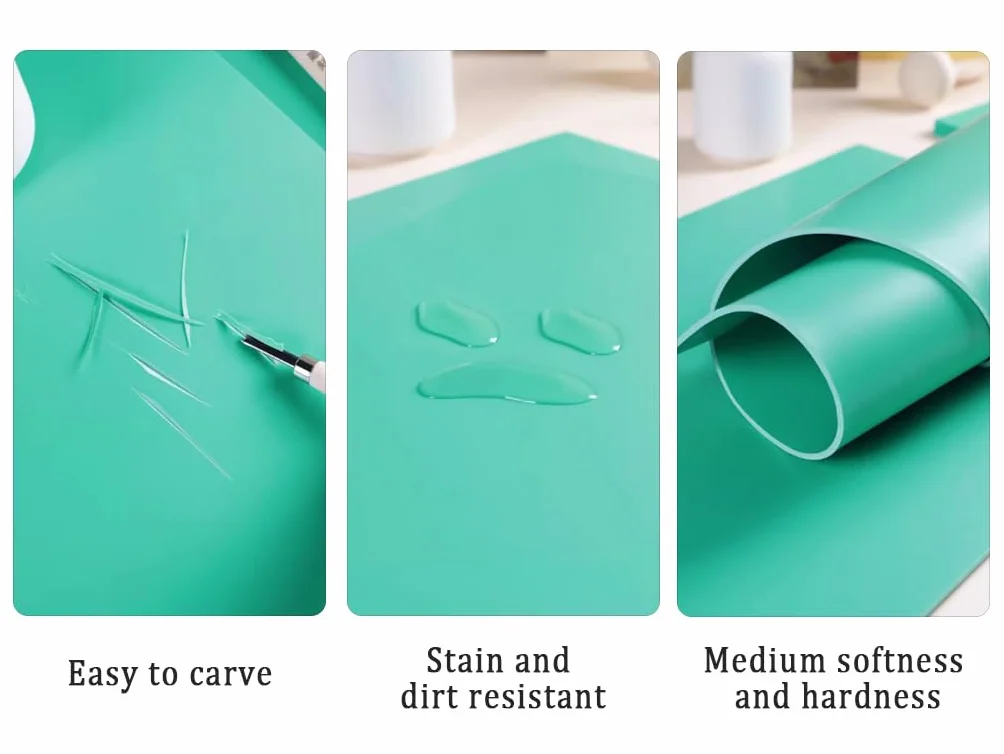 Linoleum Incisione 5PCS Blocchi per Intaglio Timbro Gomma Morbida Stampa, 1 Rullo 1 Ma Lian 3 Utensili da Intaglio (2A4+A5+2A6)