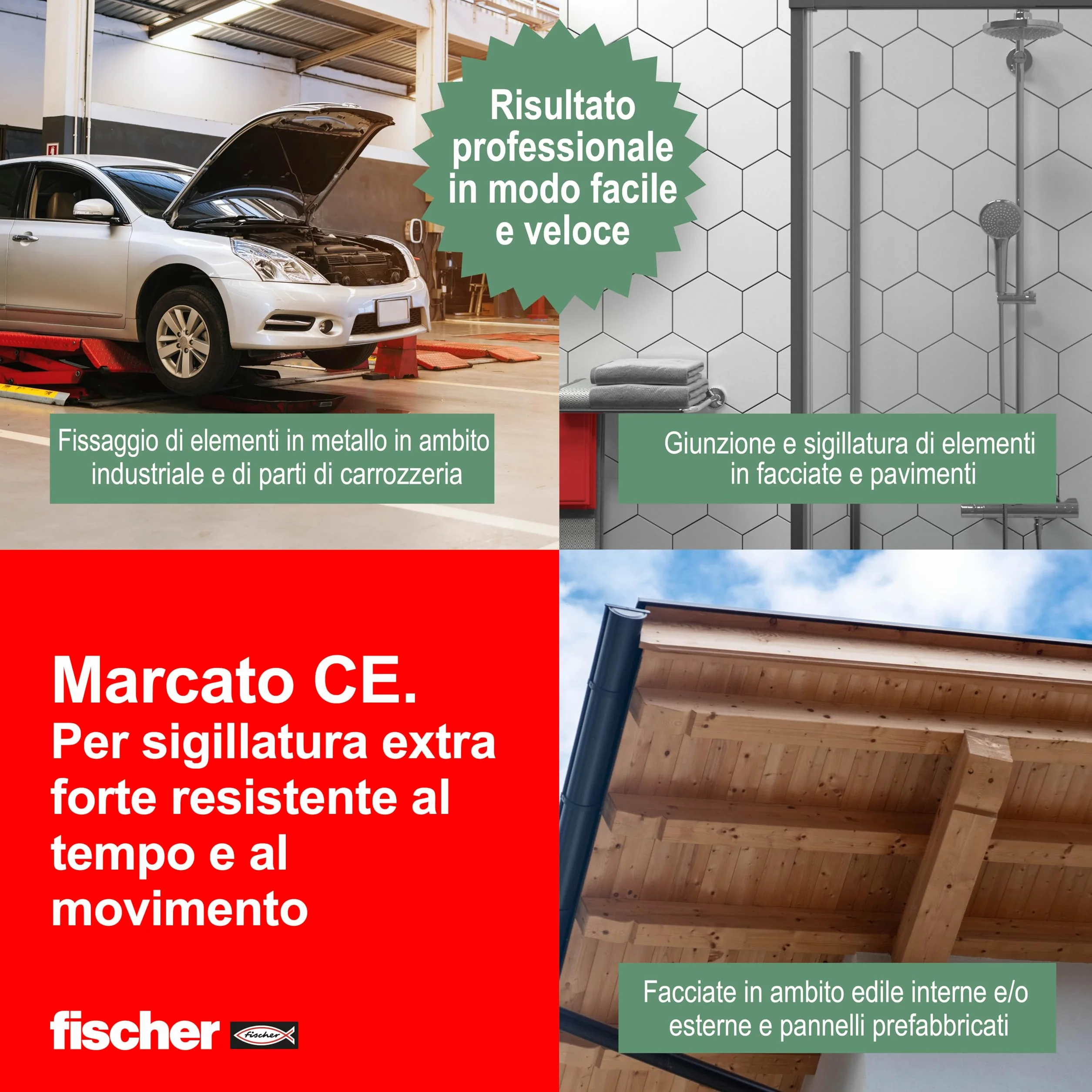 Fischer KD ULTRA 60 Bianco, Adesivo Polimerico Sigillante, Colla MS Extra Forte Resistente agli Agenti Atmosferici, per Giunzioni Resistenti nel Tempo Soggette a Movimento, per Esterni e Interni