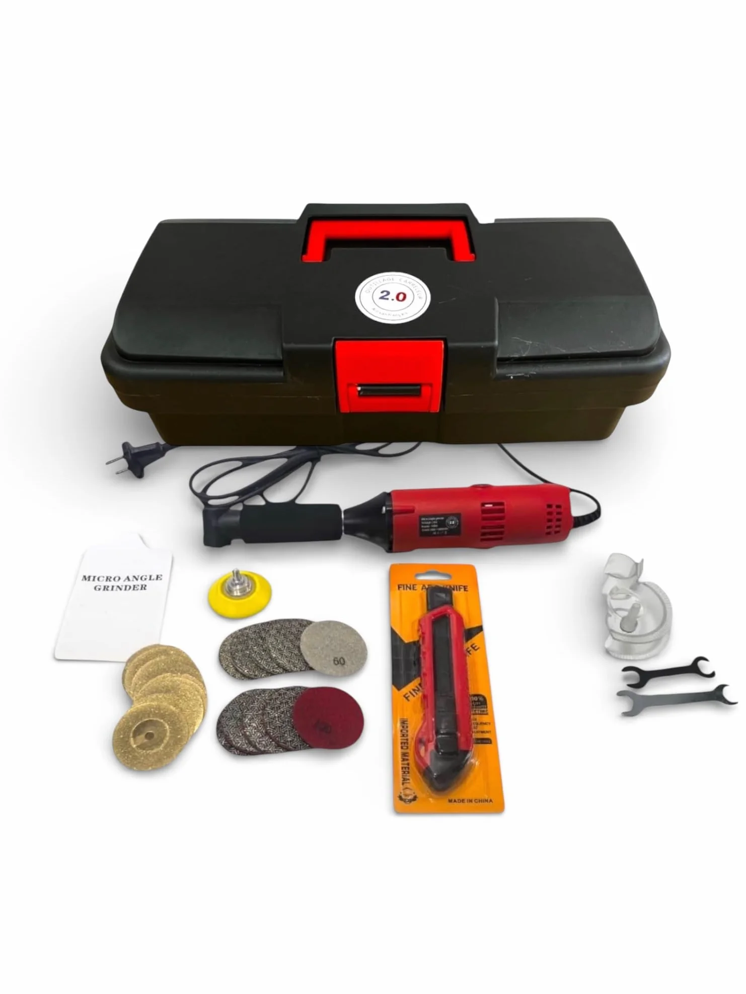Smerigliatrice P6 Precisione 550W Variatore Velocità Set Accessori Taglio Finitura Piastrelle Pietra