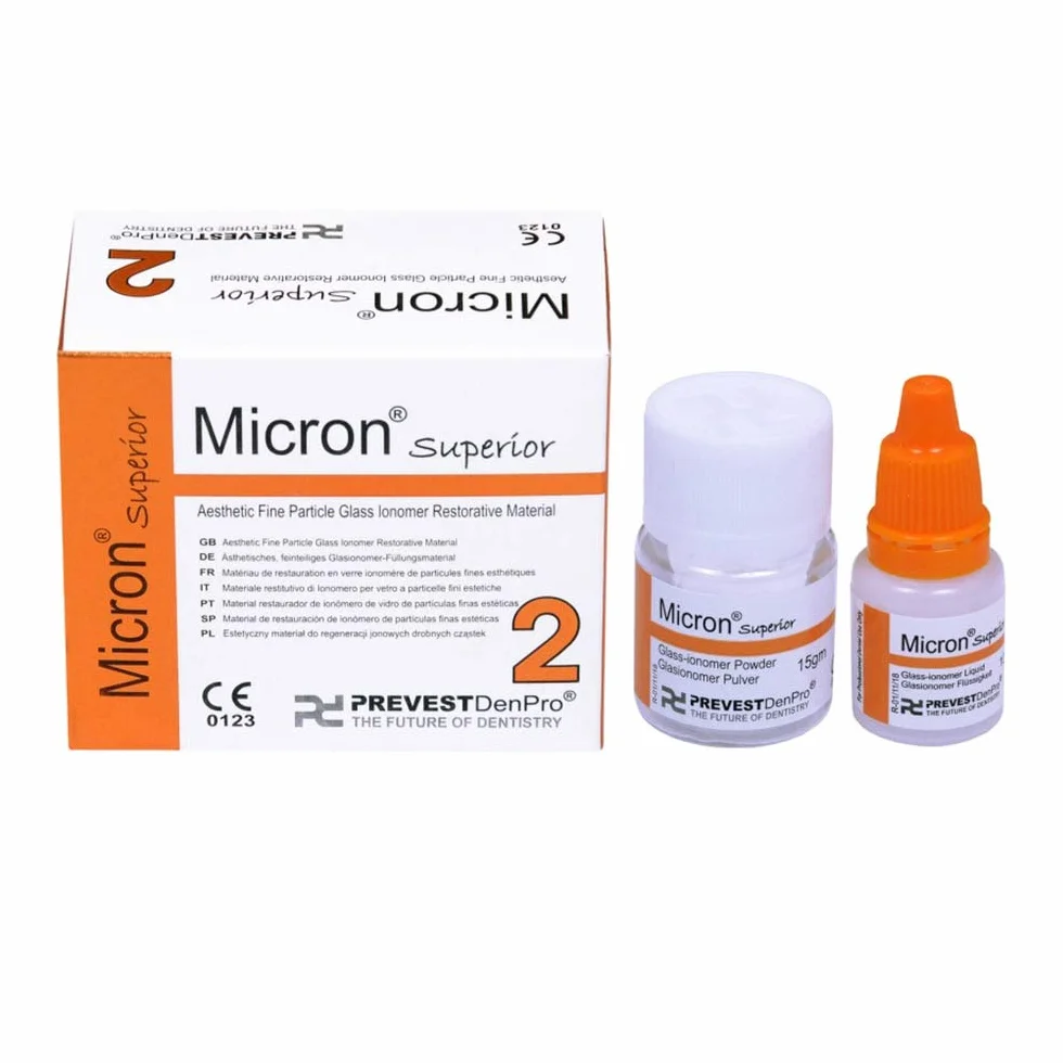 Micron Superior 2 FINE Particella Vetro IONOMER RIEMPIMENTI Corone Cemento, Materiale Restauro