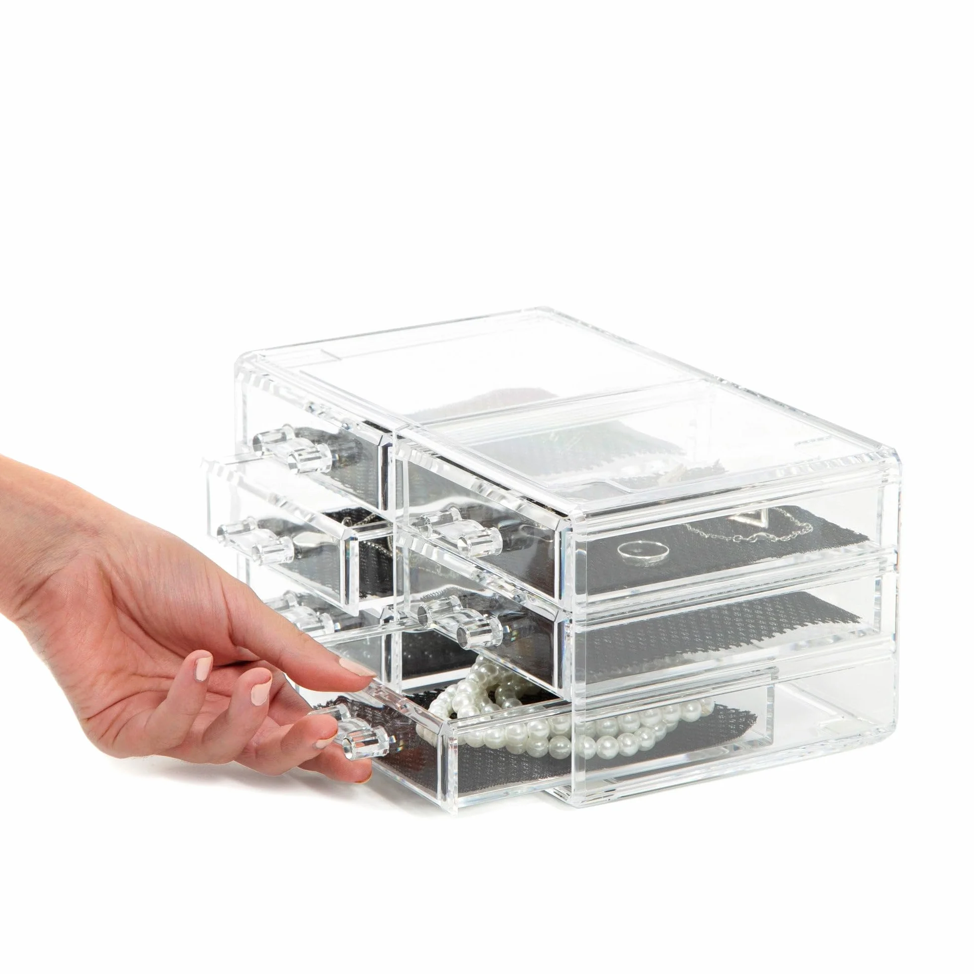 Compactor Bijoux Organizer 6 Cassetti, Polistirene Trasparente, 23.8 x 15 x H. 11 cm