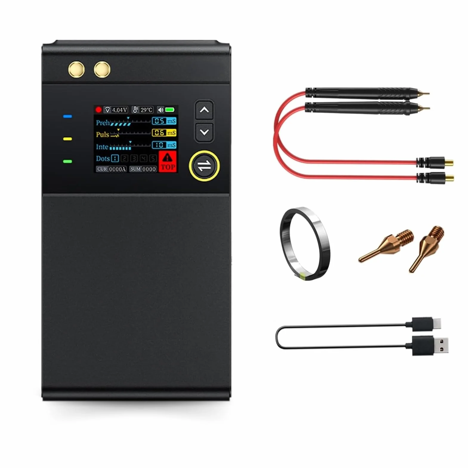 DEWIN Saldatrice a Punti 5000 mAh,SWM-10 Saldatrice a Punti per Batterie Saldatrice a Punto Saldatrice Puntatrice,Con foglio di nichel e penna per saldatura a punti 18650