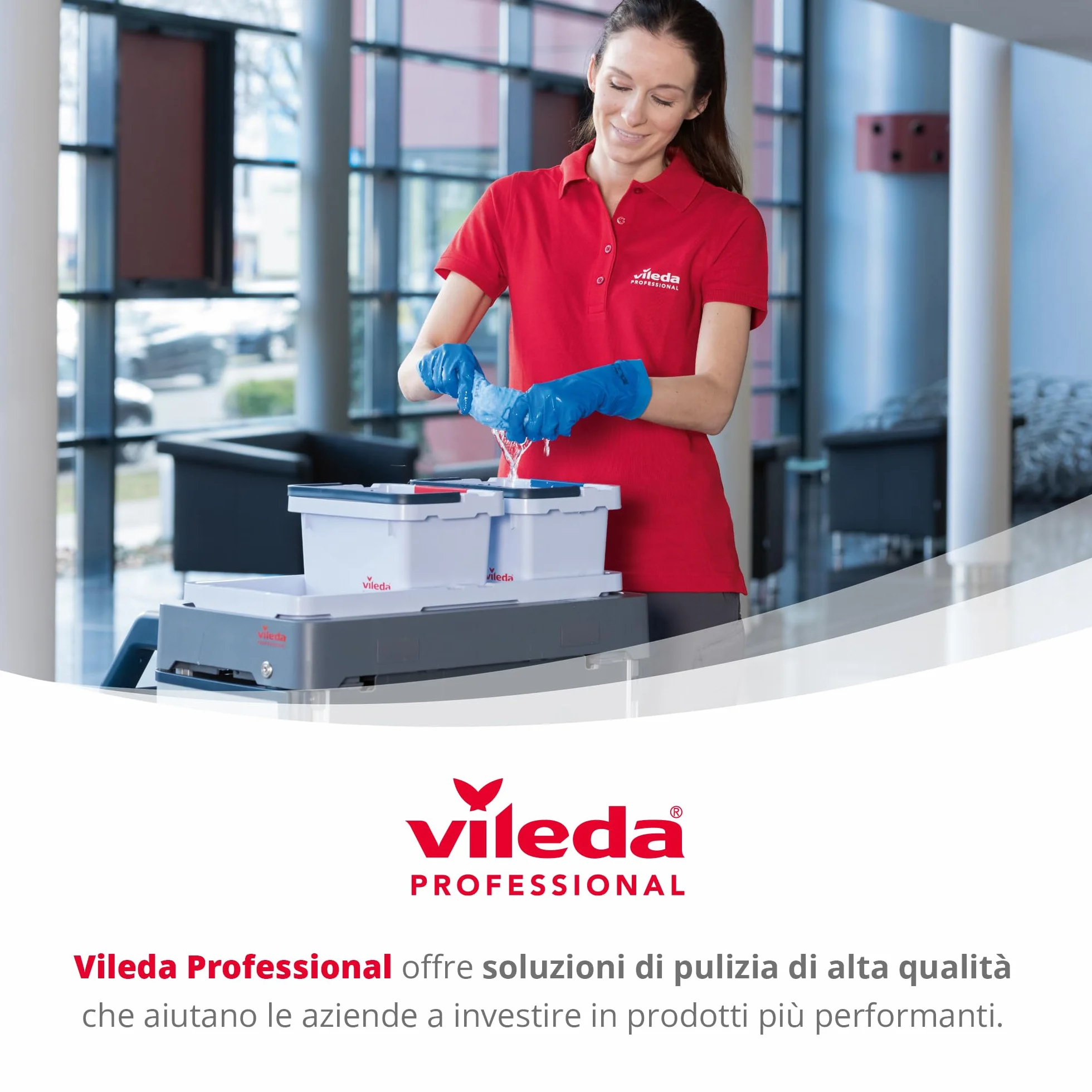 Vileda Professional Panno PurMicro Active Microfibra 38x35cm Antimacchia Vetro Inox