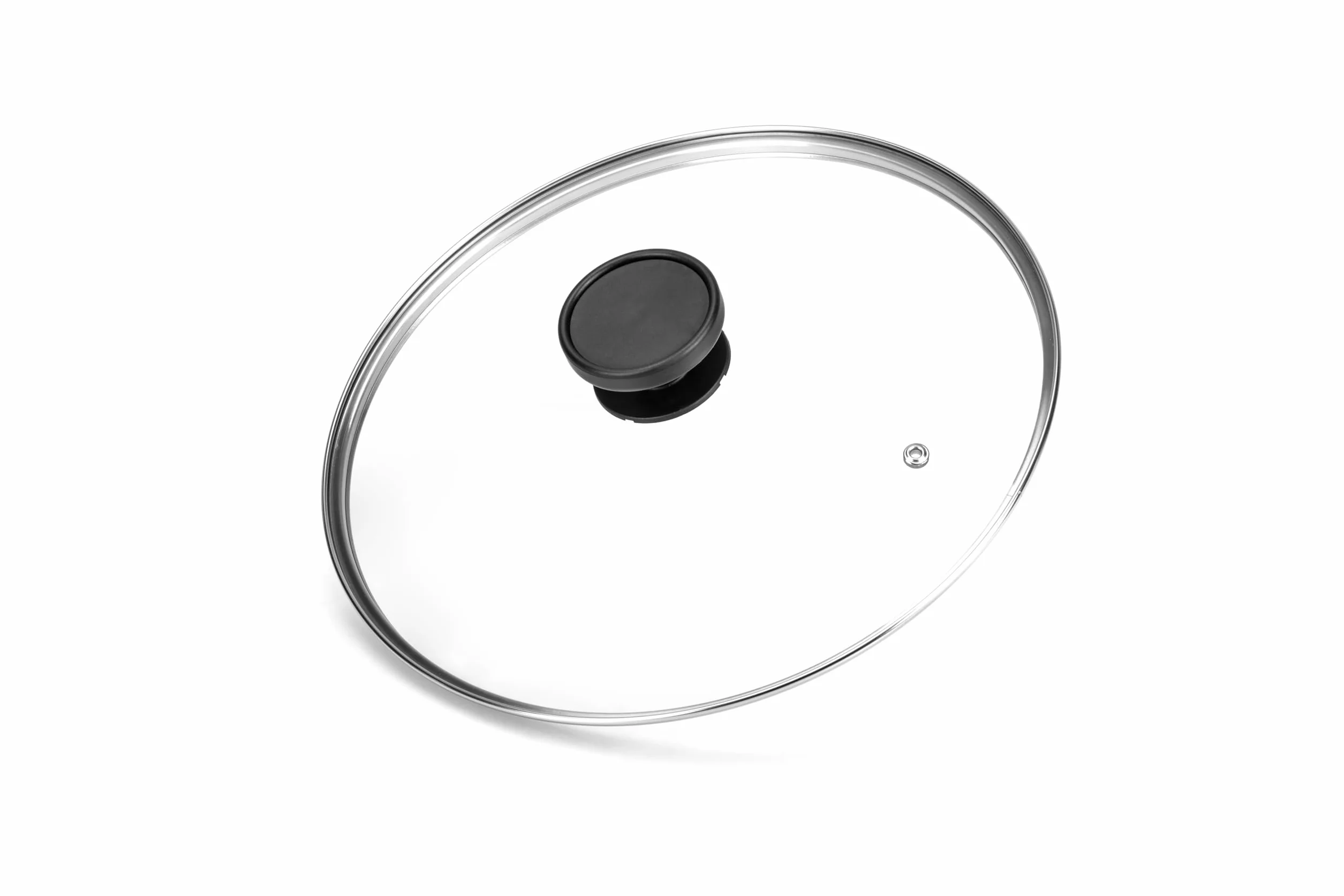 ALLUFLON Coperchio Vetro Bordo Inox, 32 cm