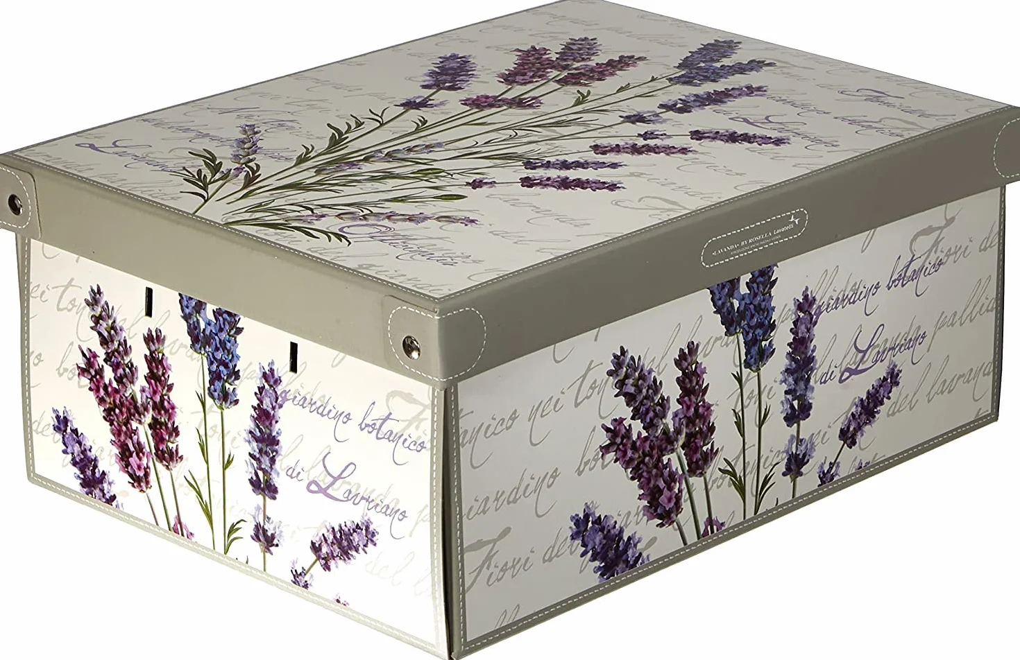 Lavatelli Scatola per armadio in cartone con coperchio al profumo di Lavanda, organizer per vestiti e biancheria, Piccola 25x35x17,5 cm