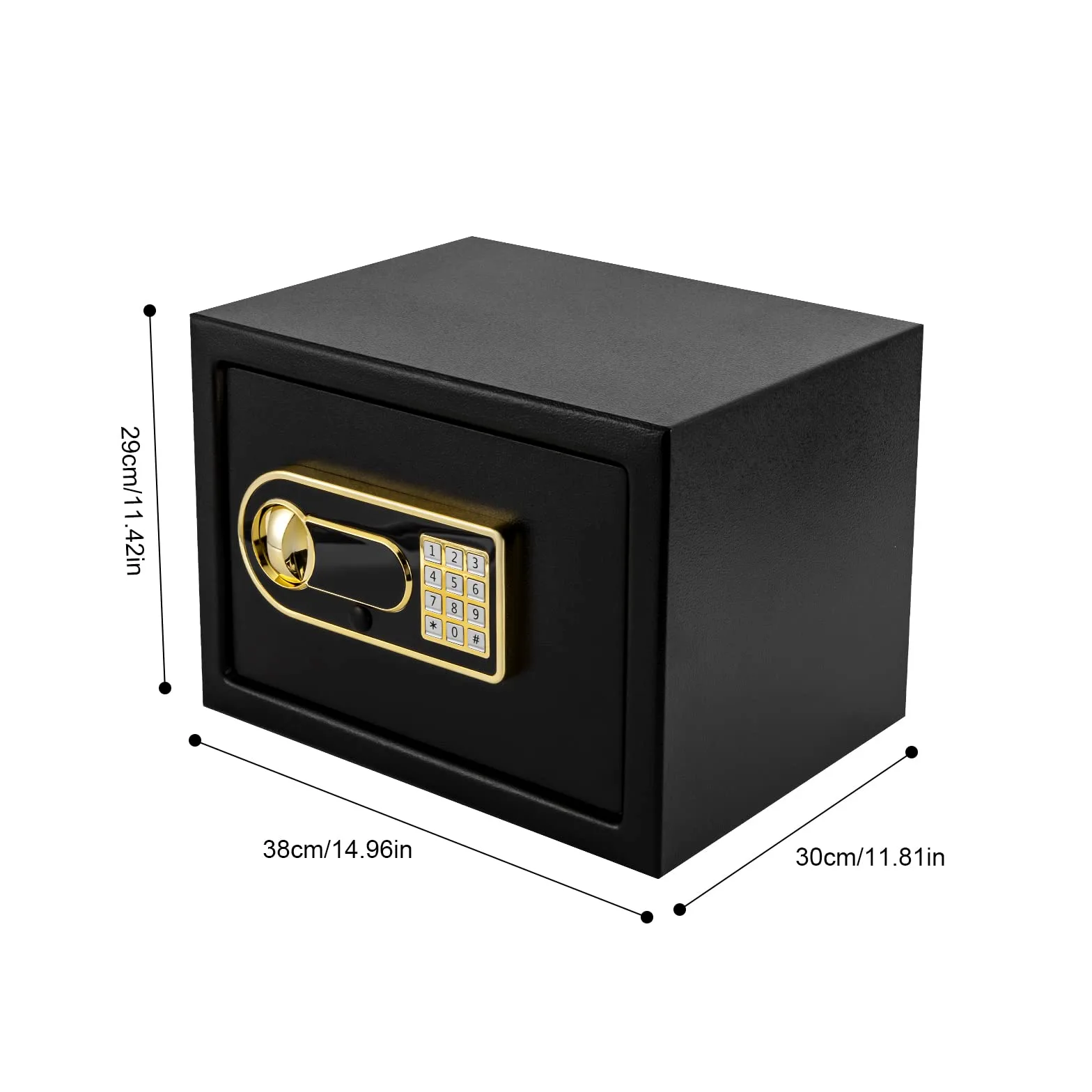 Cassaforte elettronica, cassaforte per mobili, cassaforte per documenti, cassaforte con password digitale, cassaforte di sicurezza in acciaio con sistema di allarme, chiavi di emergenza, 13 x