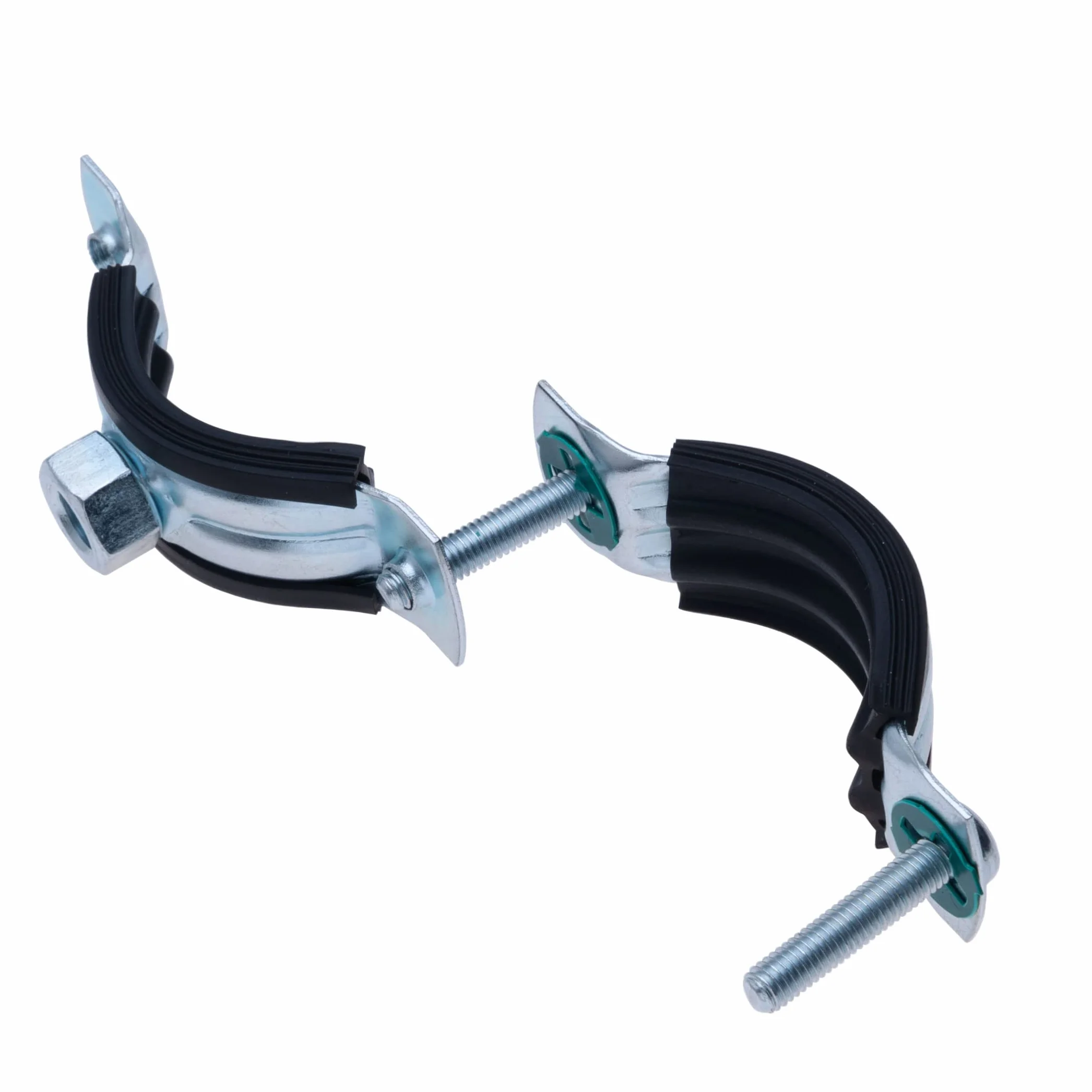 10-14 mm Morsetto per tubi con rivestimento in gomma nera, Clip per tubi in due parti con montaggio a parete M8, Supporto per tubi, gancio ad anello diviso, staffa per tubi regolabile (4 pezzo)