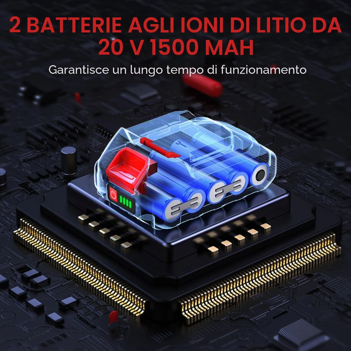 ONEVAN Pinza per rivetti a batteria, 20000N, corsa 20mm, senza spazzole, automatica, 2 batterie, 4 guide