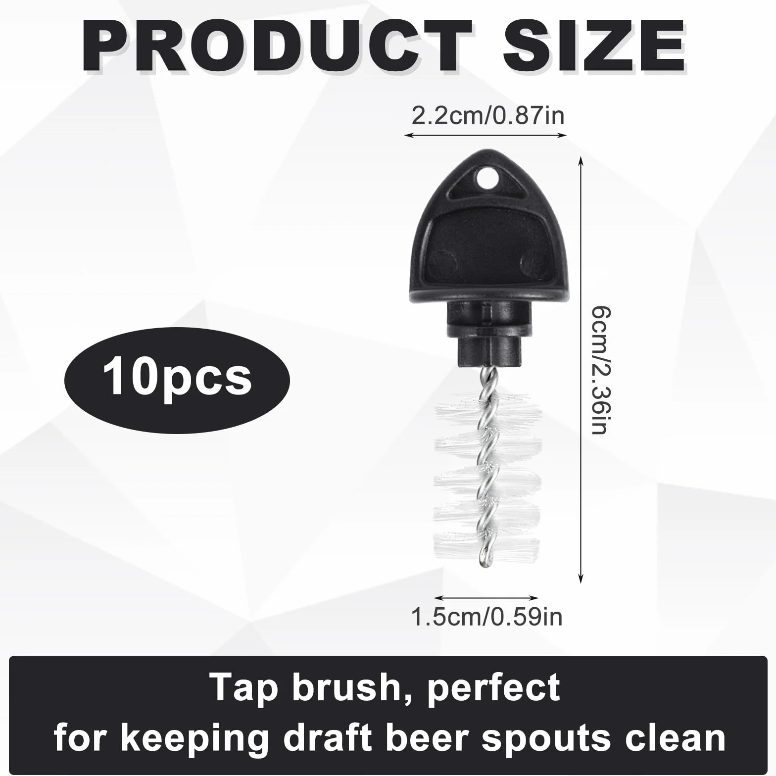 10 Pz Beer Tap Plug Brushes, Tappi di Plastica per la Pulizia dei Rubinetti della Birra Spazzole per la Pulizia dei Rubinetti della Birra alla Spina (Nero)