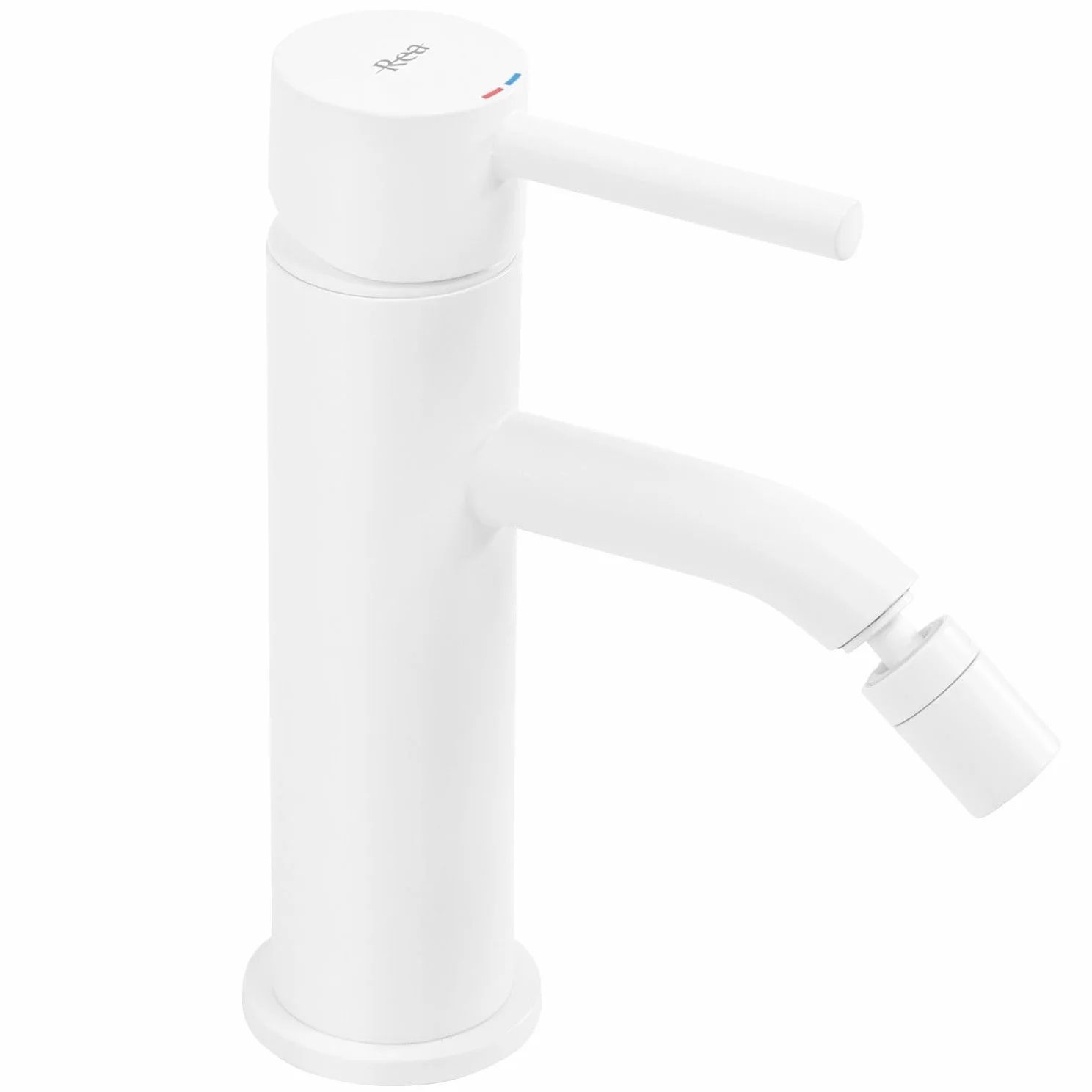 Rea - Rubinetto Da Bidet Lungo White Miscelatore Monocomando In Ottone Per Wc Bagno (Bianco) 14 X 5 X 17 cm