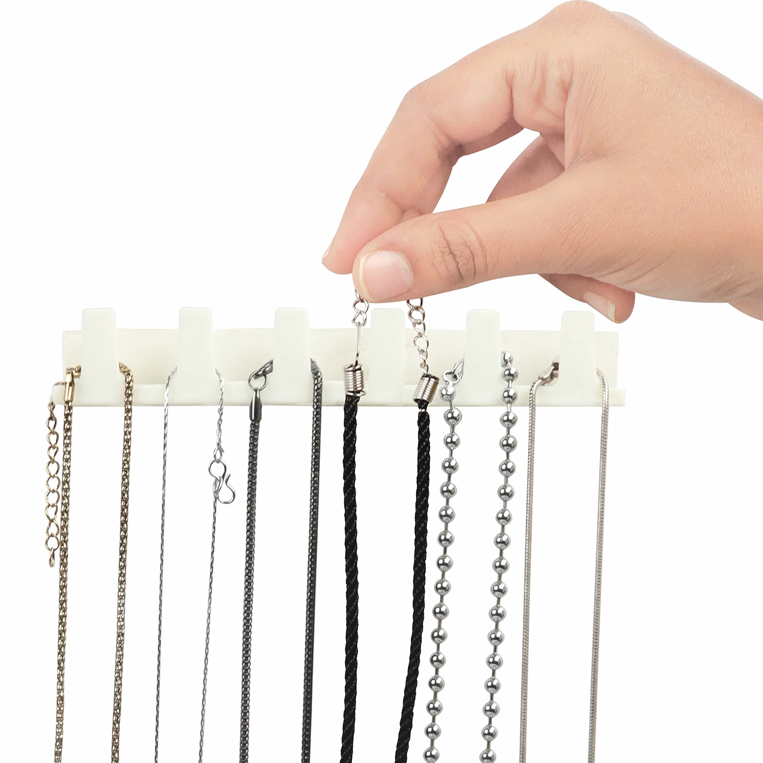 Kurtzy Porta Gioielli Donna da Appendere Bianco Set da 9 3 Pioli Ganci Adesivi da Parete