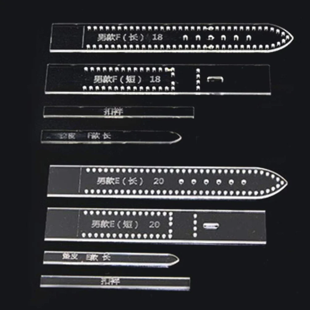 4 stencil per cinturino in pelle e acrilico trasparente, 20 mm