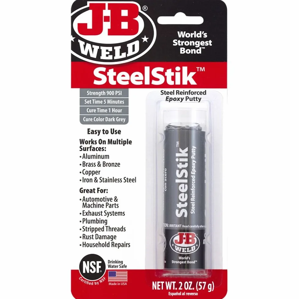 J-B Weld 8267-S SteelStik - Stucco epossidico rinforzato in acciaio, 2 oz, 8267-S