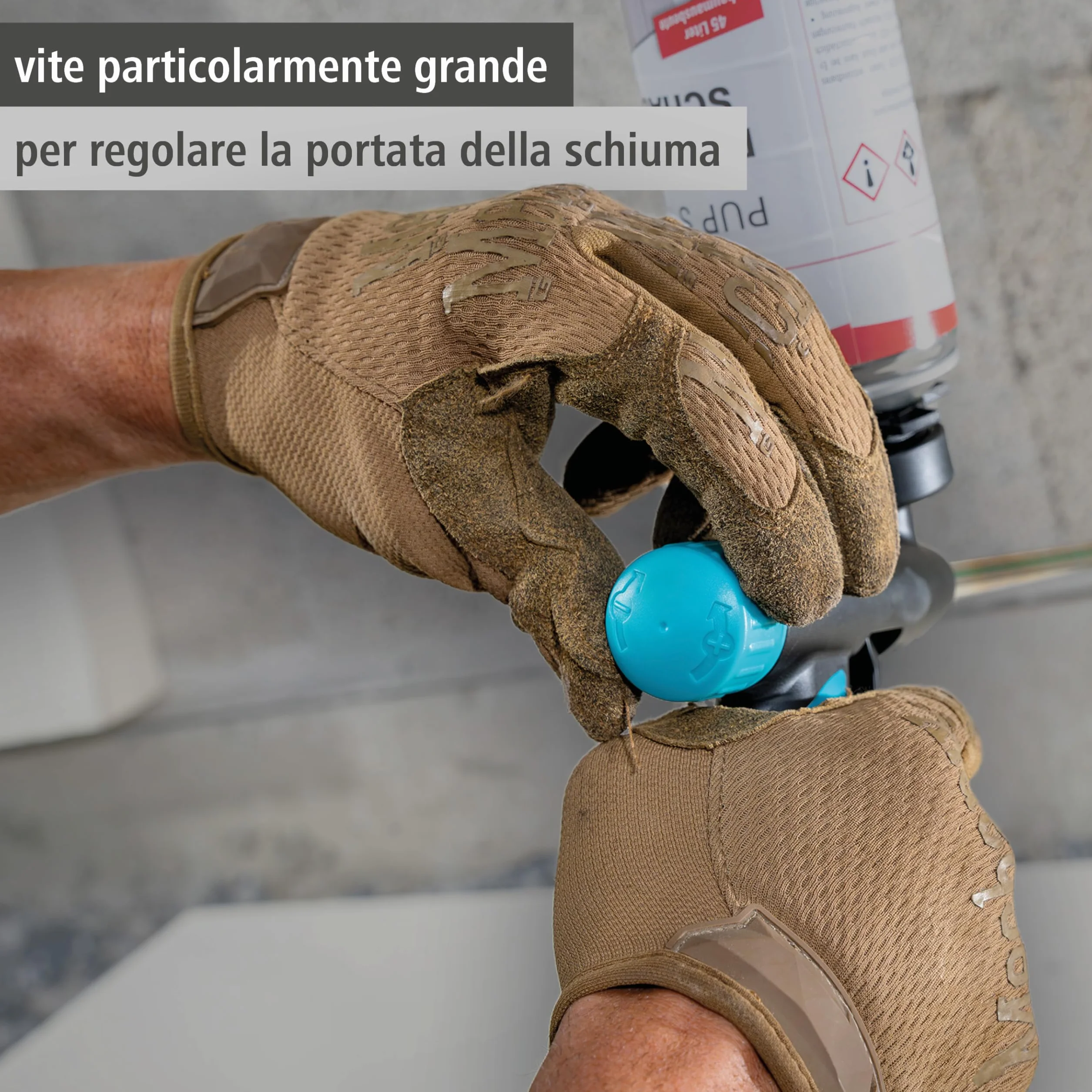 wolfcraft Pistola dosatrice per schiuma di montaggio I 4342000 I Per sigillare, isolare e incollare con precisione