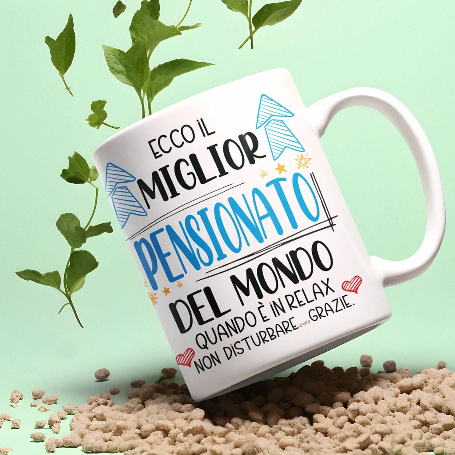 Tazza Regalo Pensionato dell'Anno, Idea Regalo Uomo Pensione Nonno, Tazza Miglior Pensionato del Mondo in Relax MUG178
