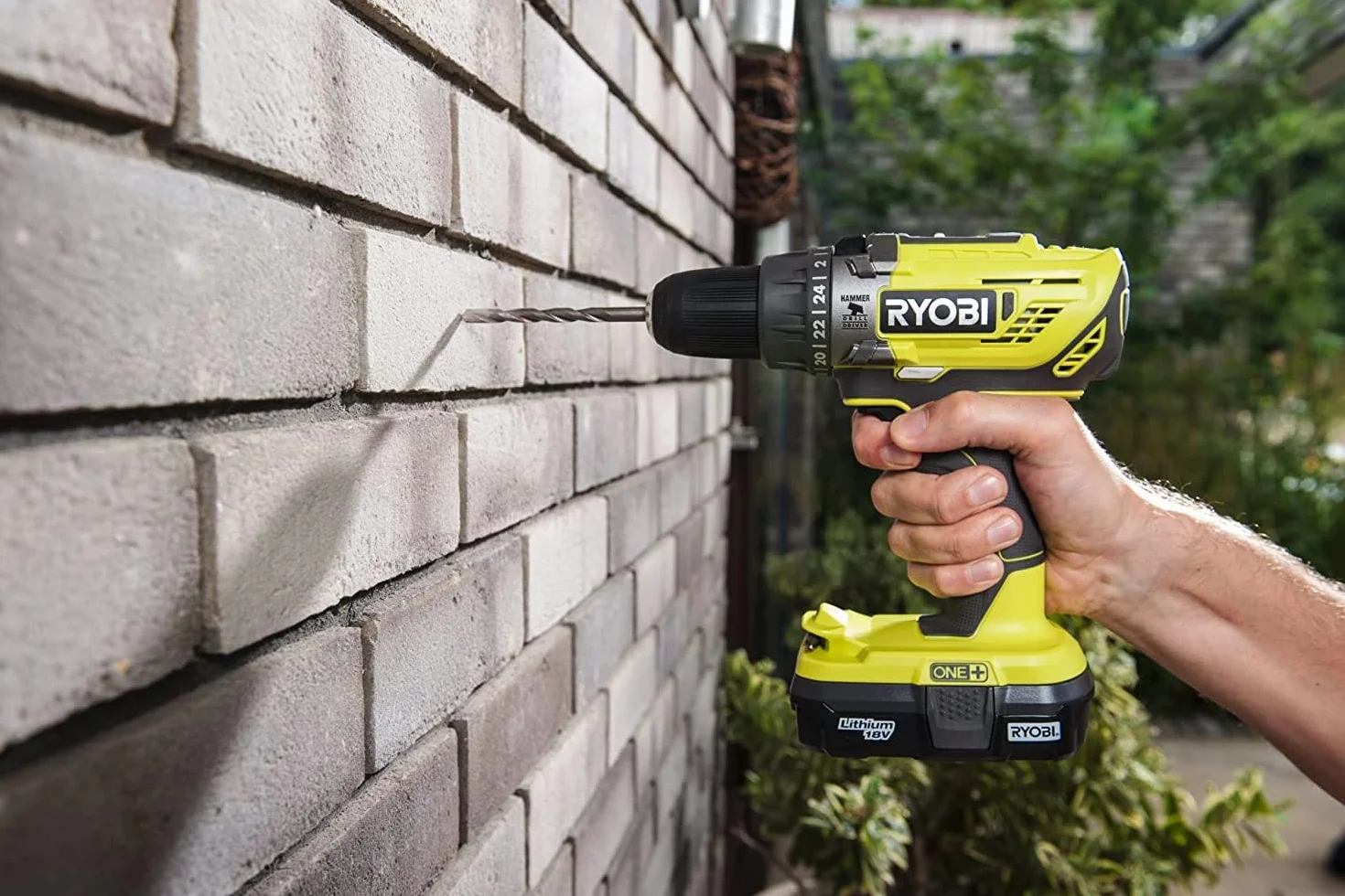Ryobi R18PD3-0 Trapano Avvitatore a Percussione a Batteria 18V ONE+, Batteria non Inclusa, con Luce LED, 2 Velocità, per Legno, Metallo e Muratura