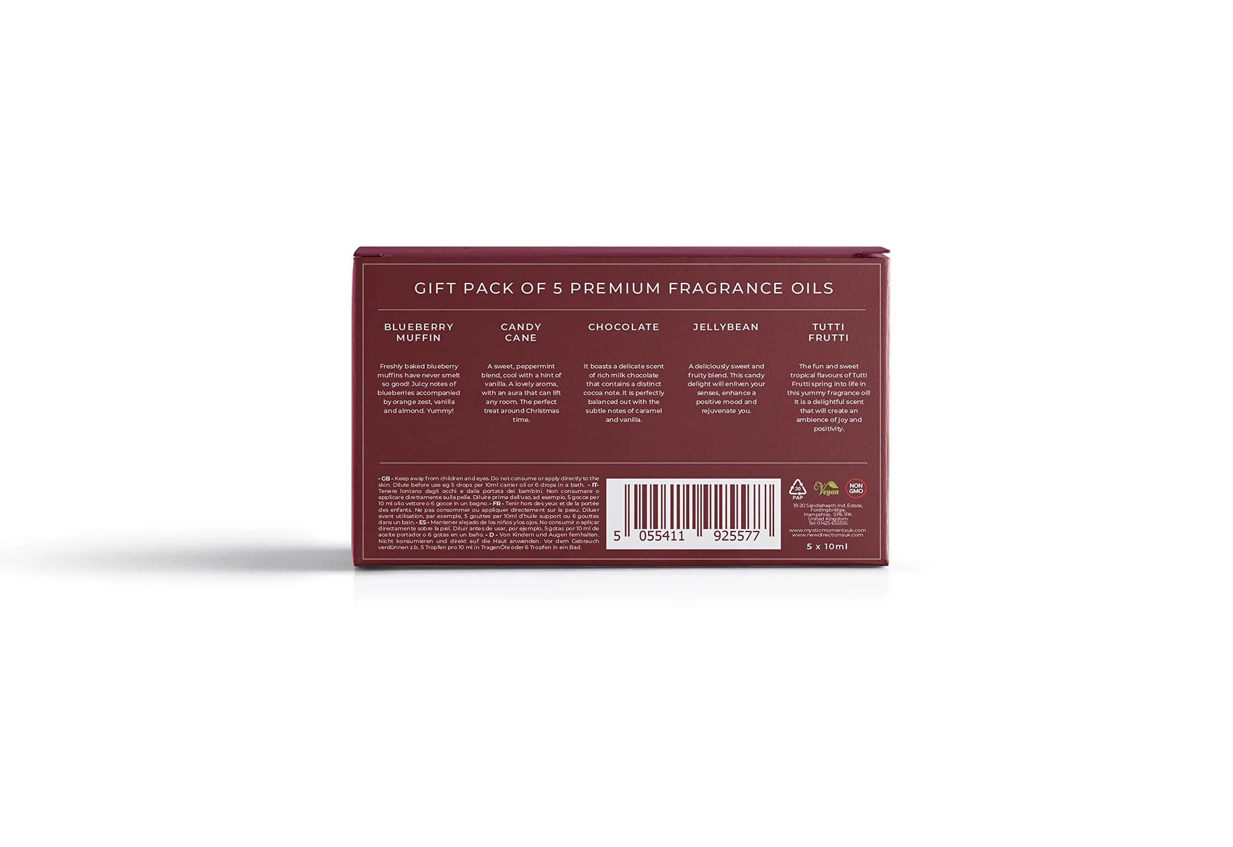 Mystic Moments | Kit Regalo Iniziale di Oli Profumati Confetteria 5x10ml | 5 Oli Profumati Dolci Ispirati alle Caramelle | Divertente Fragranza per la Casa