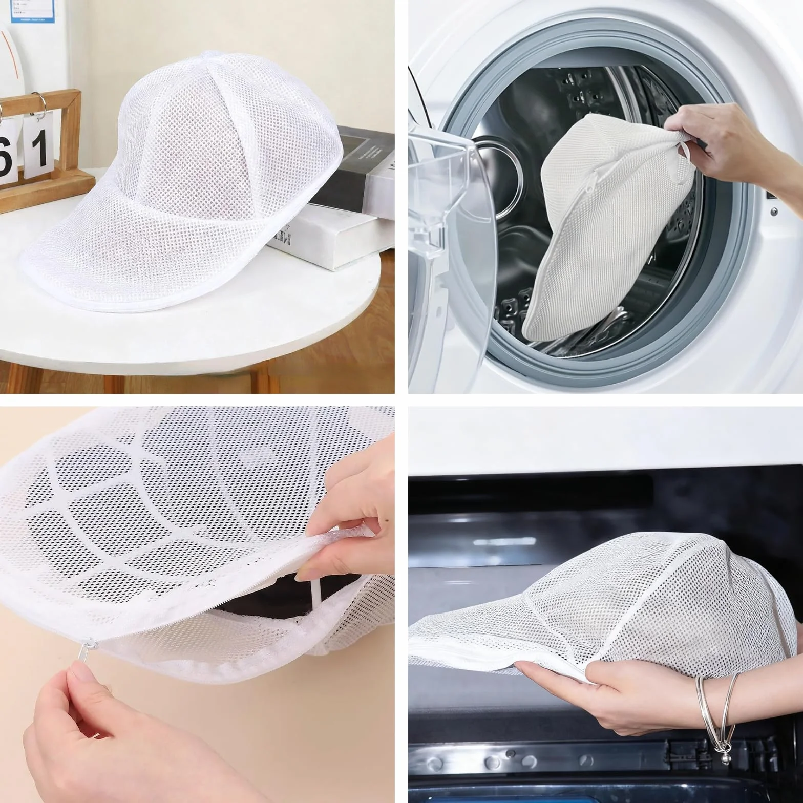 Lavaggio Cappello da Baseball Sacchetti Lavatrice Porta Cappelli Rondella Pulitore Supporto Forma Protettore