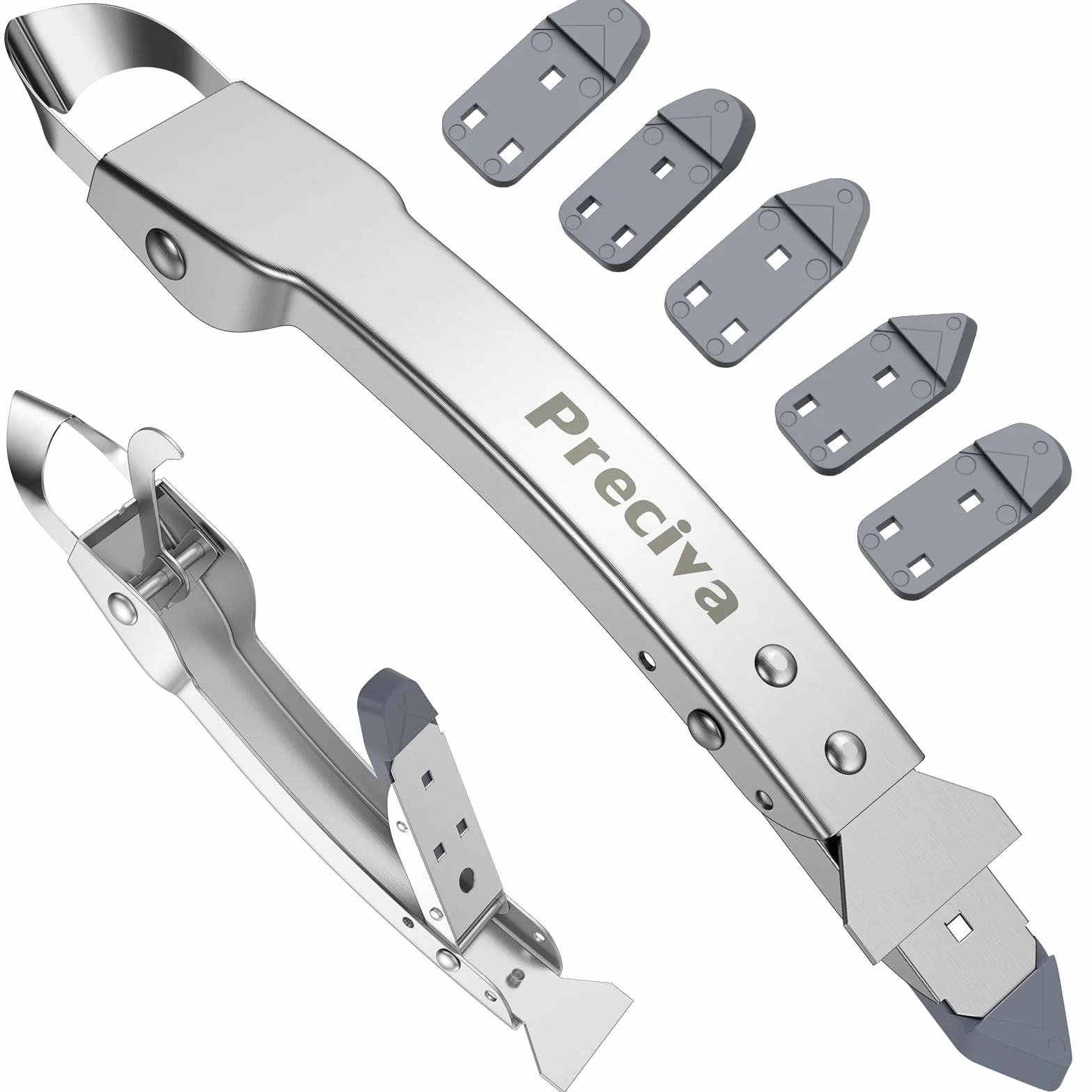 Preciva Silicone Kit di Utensili per Calafataggio 4 in 1 Scopino per Calafataggio in Acciaio Inox Scopino di Gomma di Rimozione Calafataggio Per Finestre Cucina Bagno
